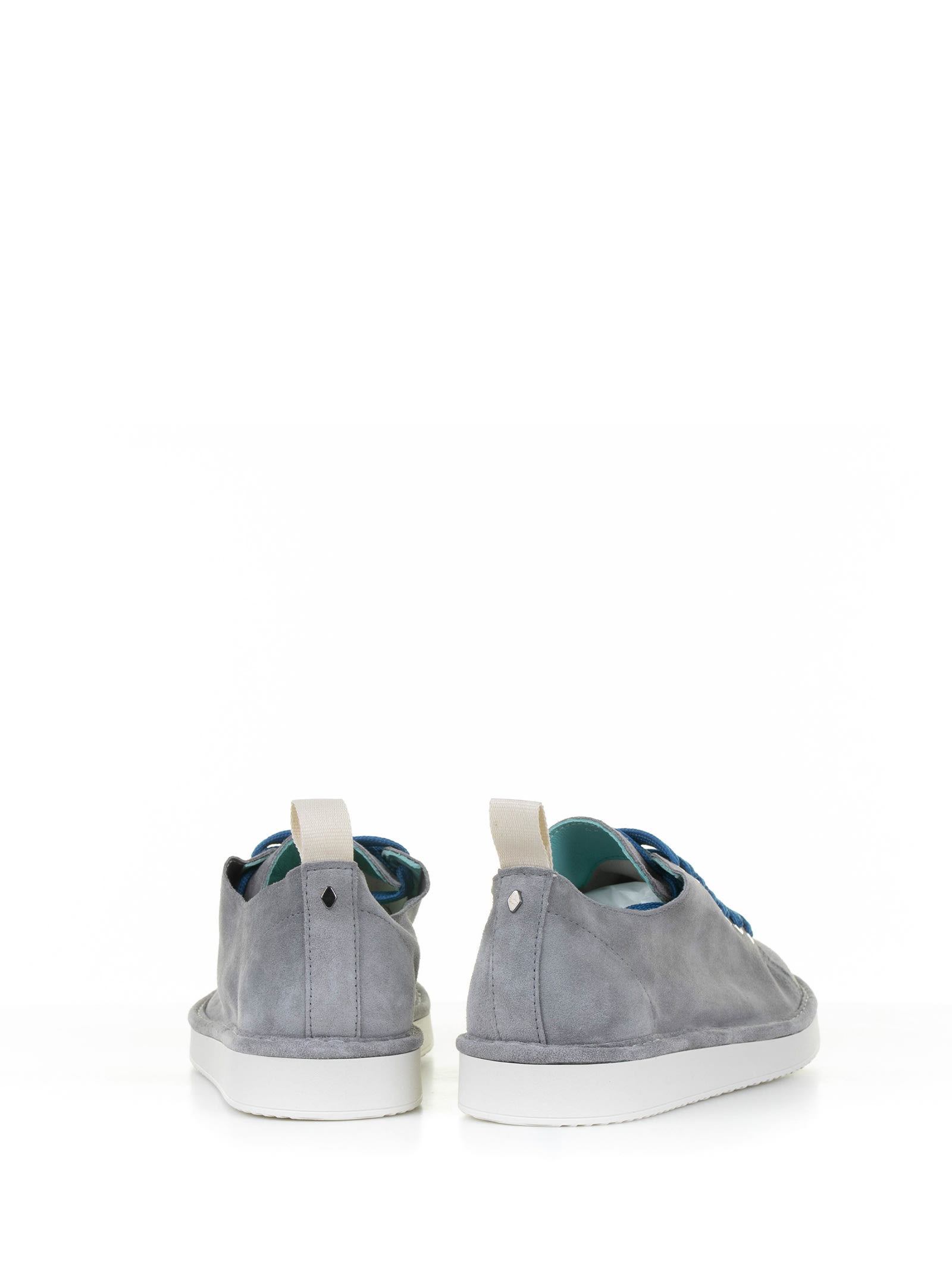 Shop Pànchic Gray Suede Sneaker In Vibrant Gray- True Blue