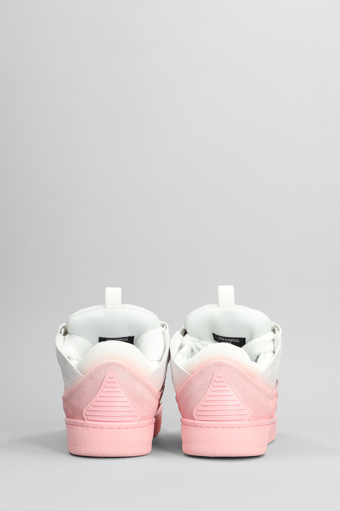 Shop Lanvin Curb Sneakers In Rose-pink Leather