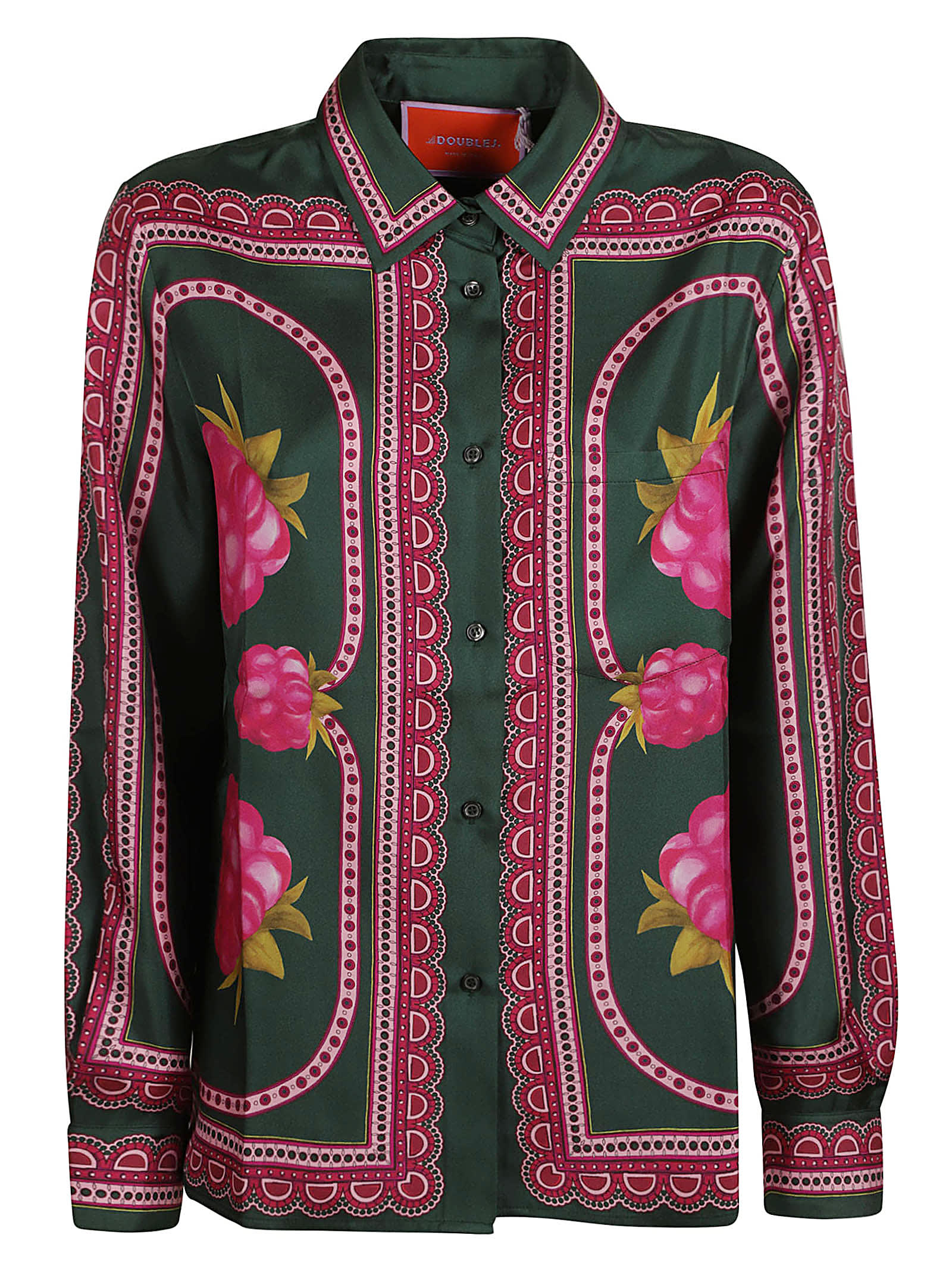 La Doublej Silk Twill Lamponi Shirt In Emerald