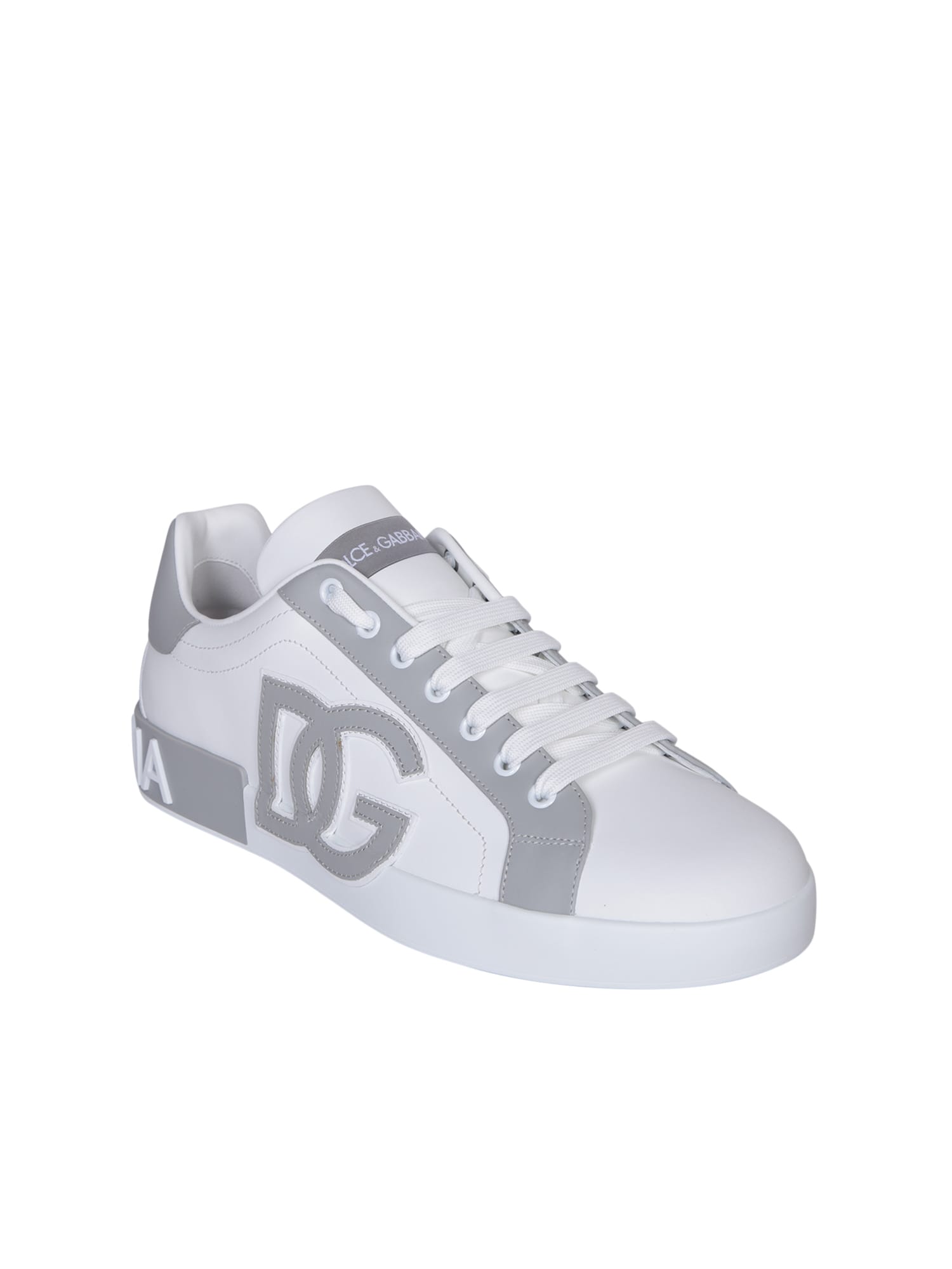 Shop Dolce & Gabbana Portofino White/grey Sneakers