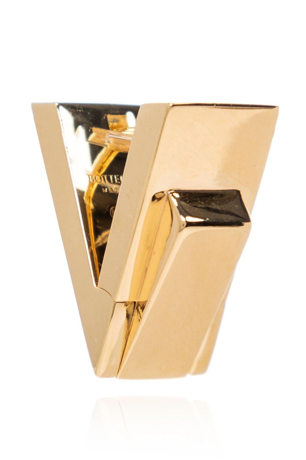 Bottega Veneta Pleat Earrings In Gold