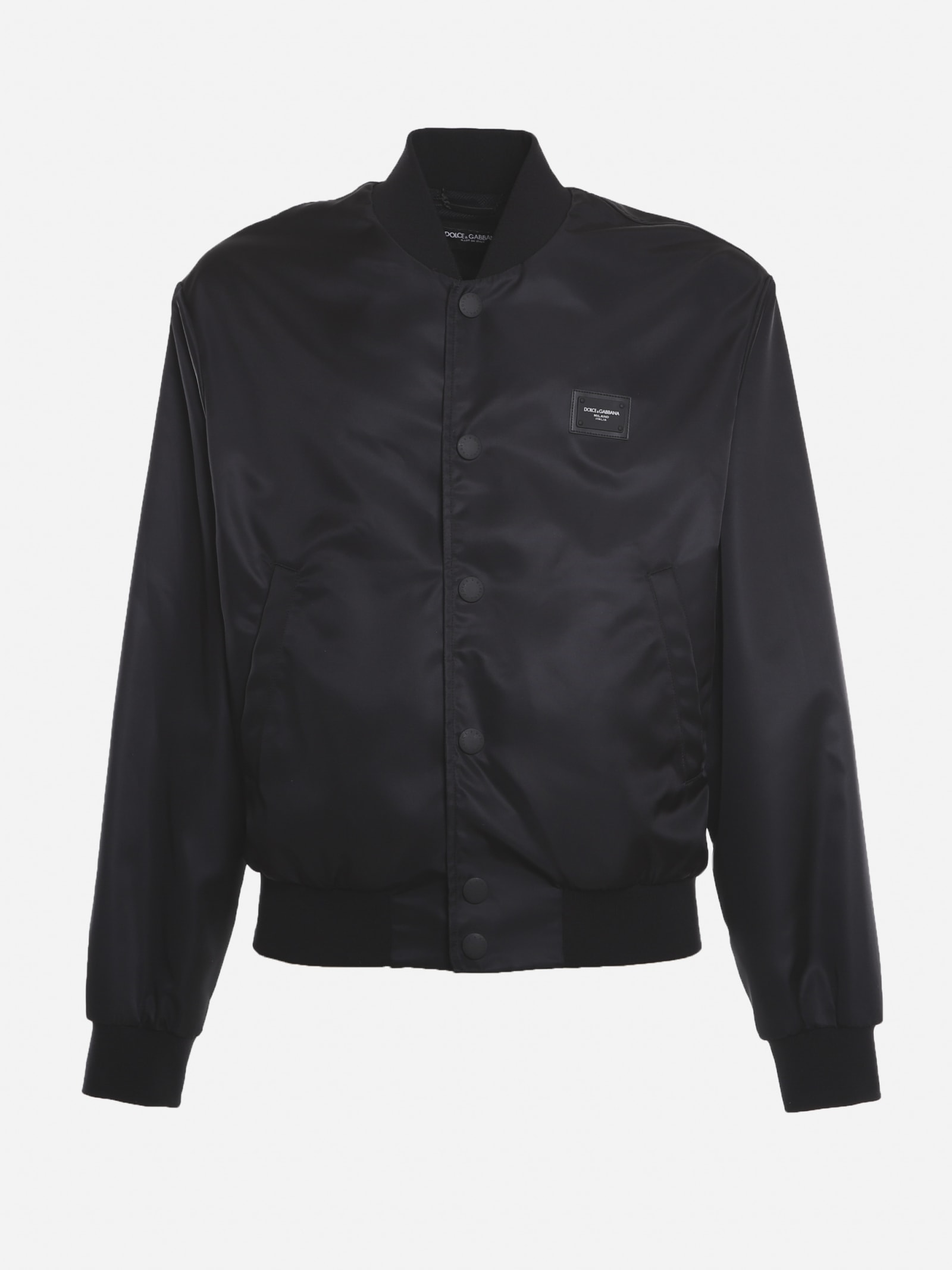 Dolce & Gabbana Technical Fabric Jacket With Logo Patch Application