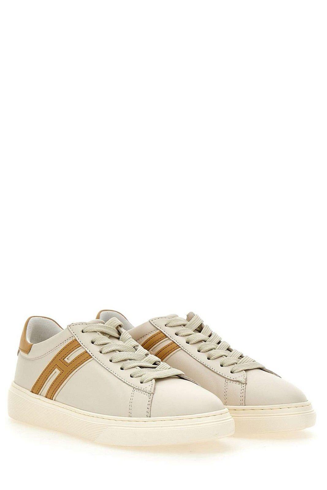 Shop Hogan H365 Lace-up Sneakers In Natural