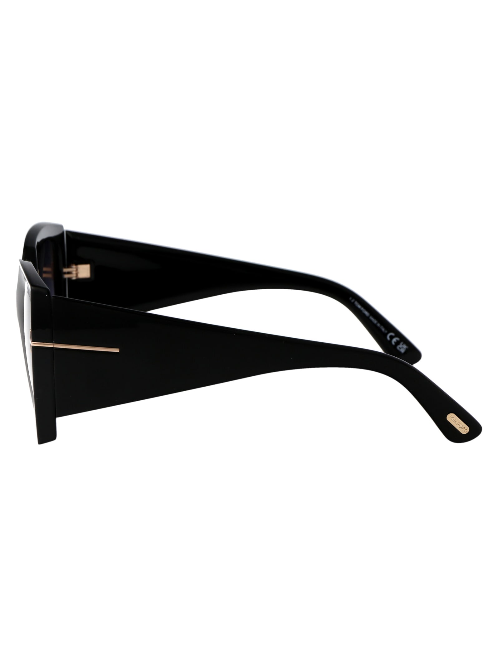 Tom Ford Square-frame Sunglasses In 01b Nero Lucido / Fumo Grad