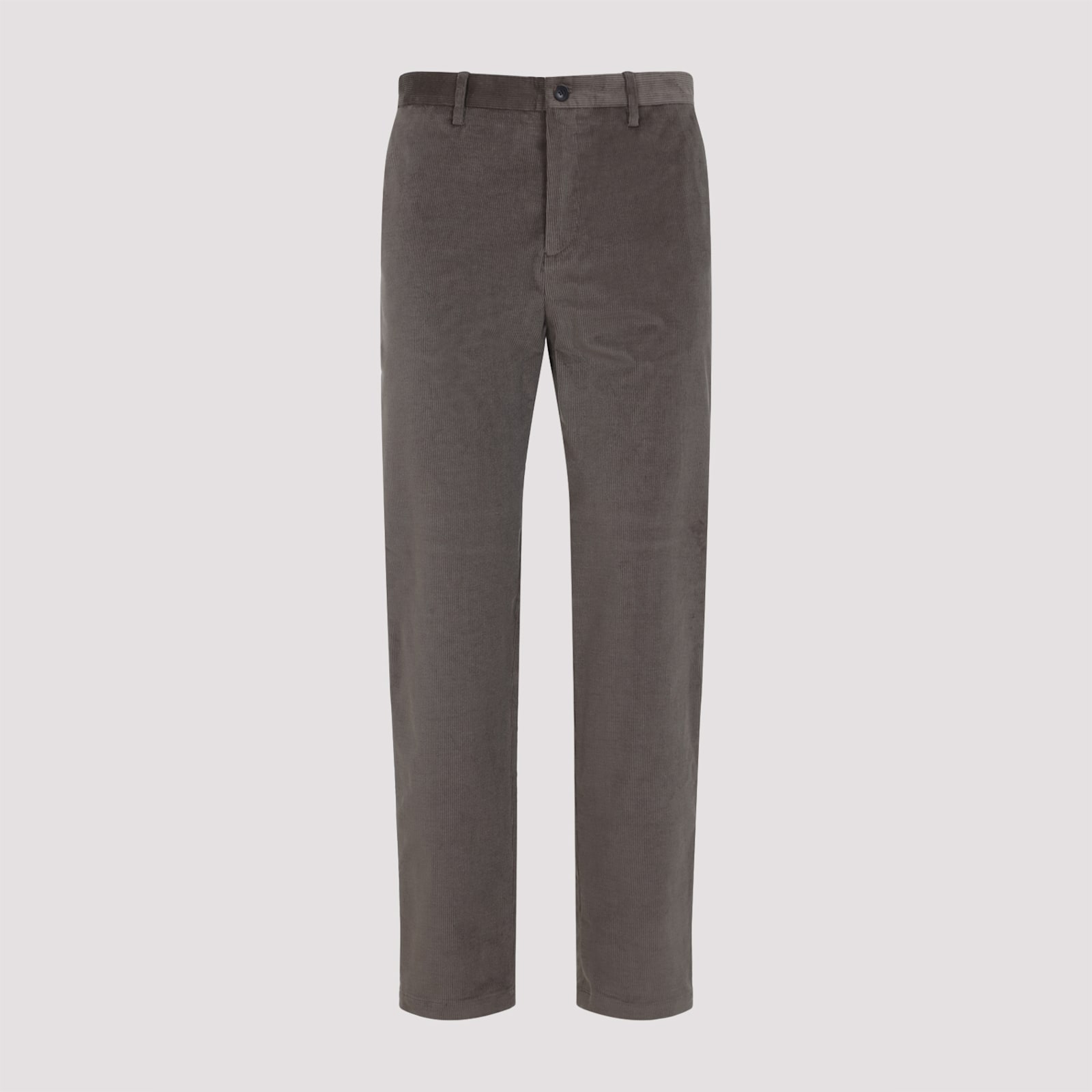 Paul Smith Wool Corduroy Straight Fit Trousers In Gray