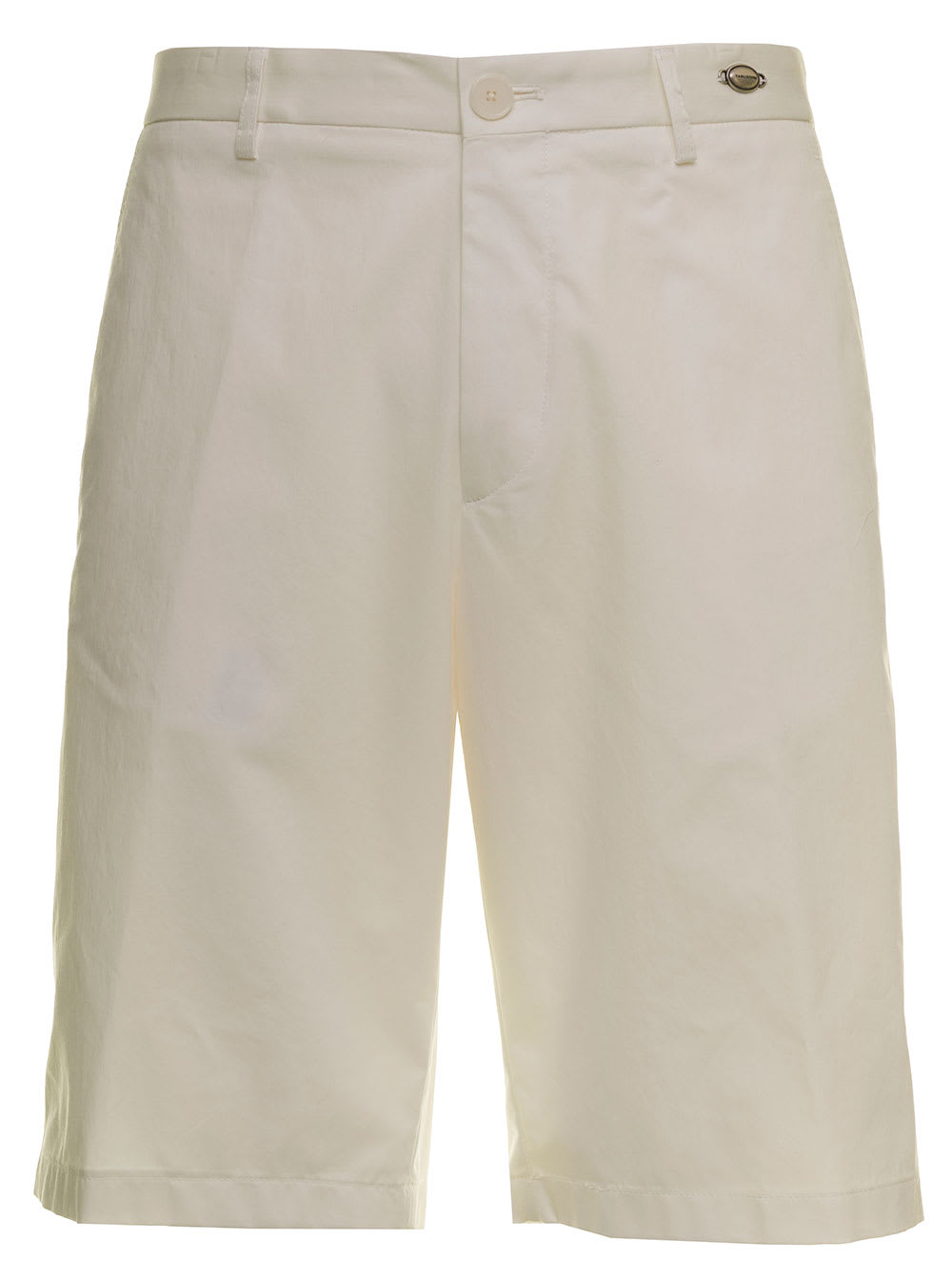 Tagliatore Mens White Cotton Bermuda Shorts