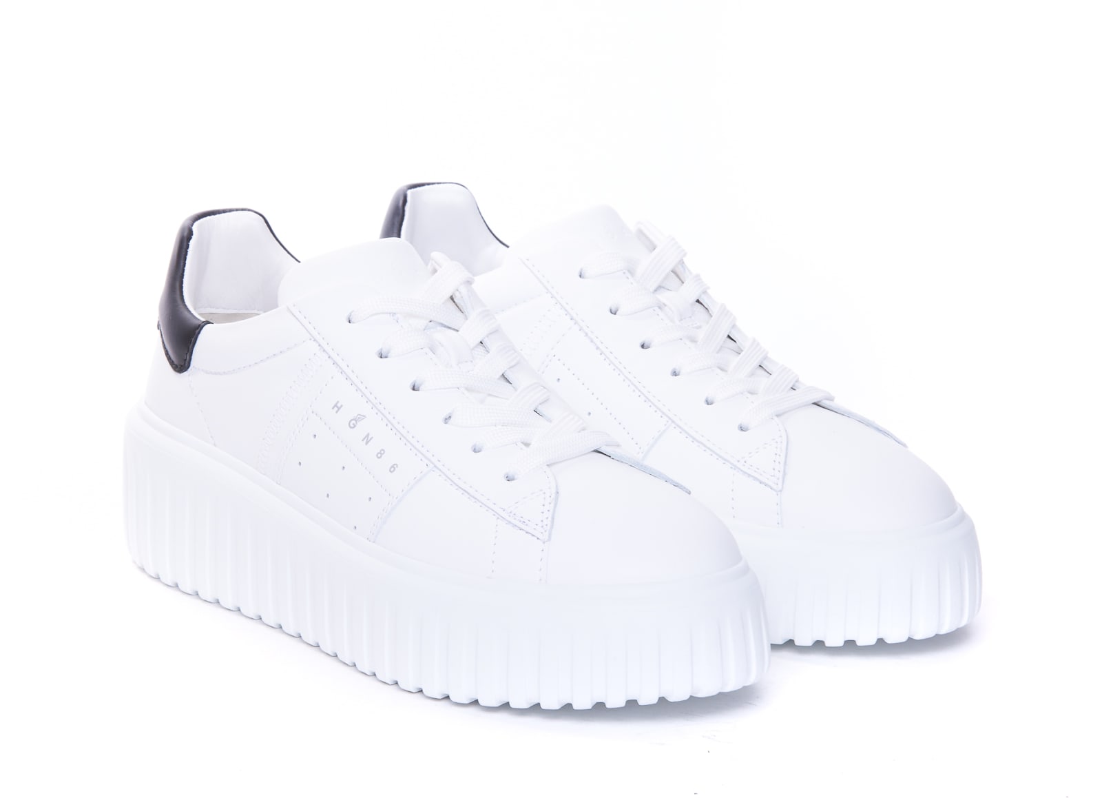 Shop Hogan H-stripes Sneakers  In White