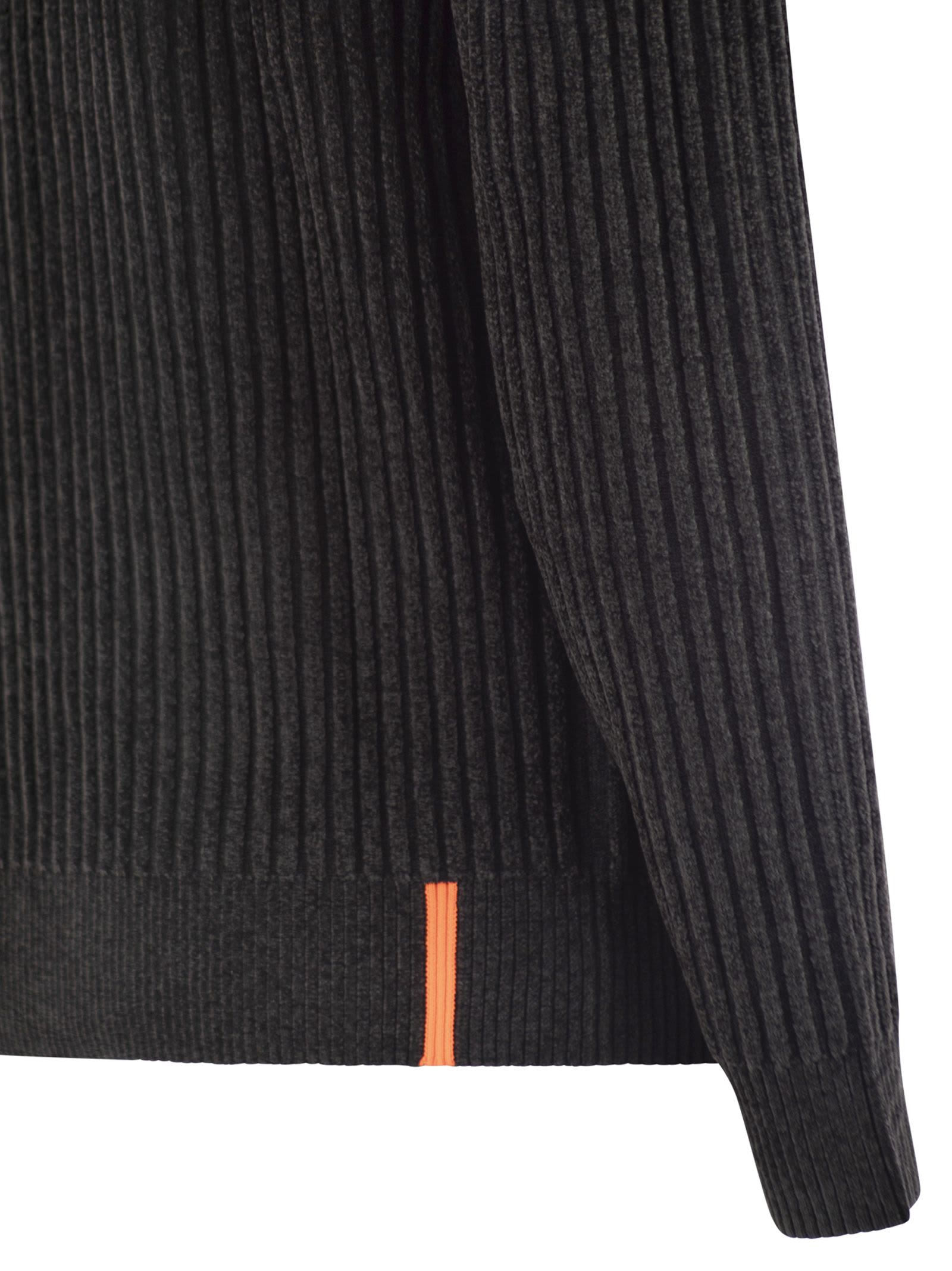 Rrd - Roberto Ricci Design Velvet Rave Full Zip Knit - Zip-up Cardigan In Black