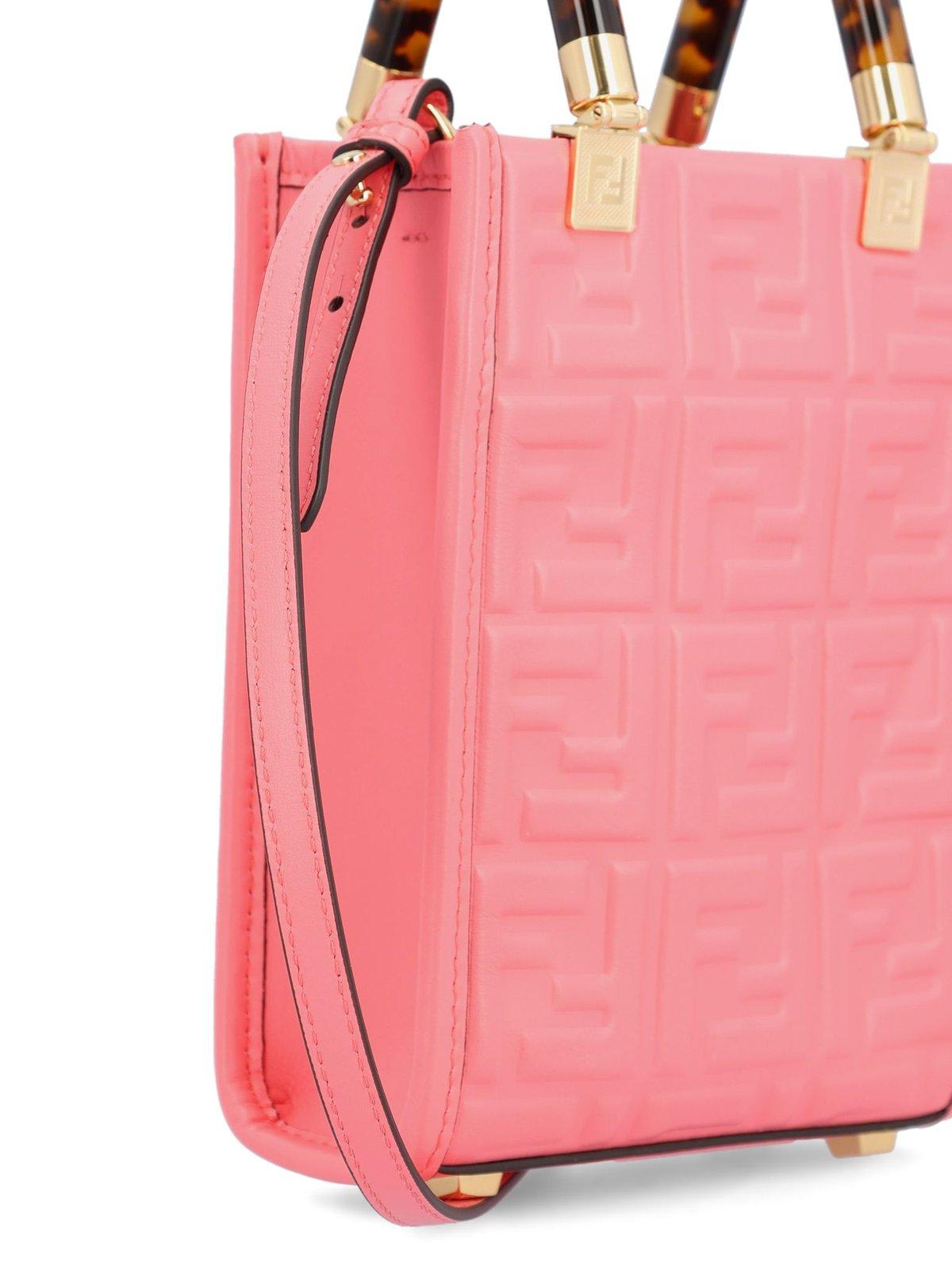 Fendi Sunshine Logo Embossed Mini Shoulder Bag In Rosa | ModeSens