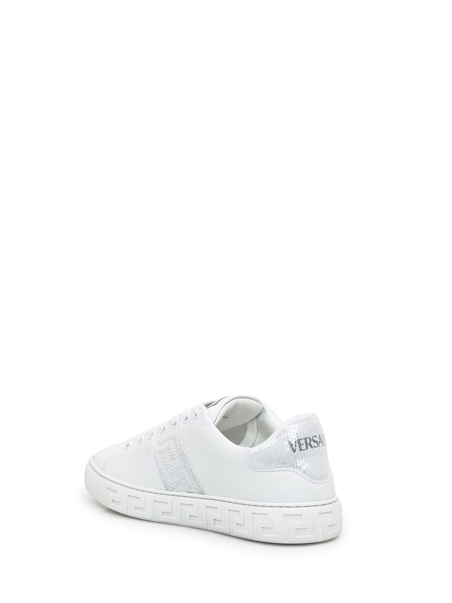 Shop Versace Greca Sneaker In White