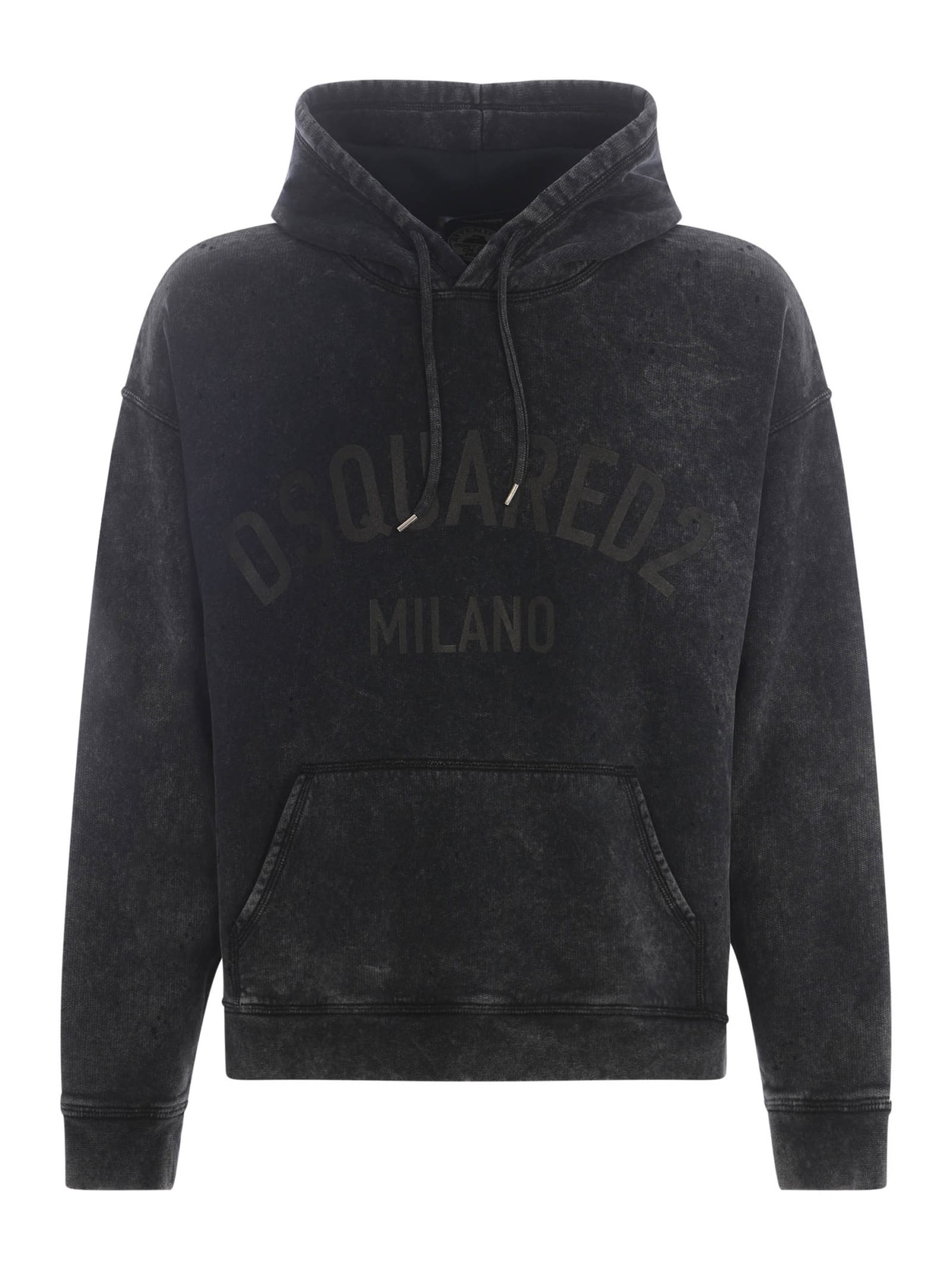 Dsquared2 Hooded Sweatshirt  In Cotton In Grigio Antracite