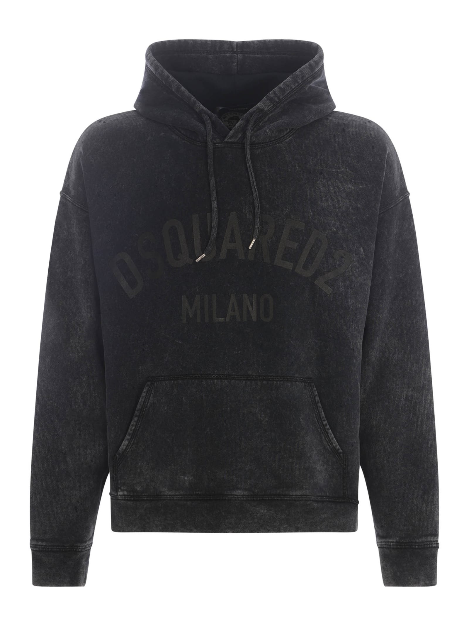 Shop Dsquared2 Hooded Sweatshirt  In Cotton In Grigio Antracite