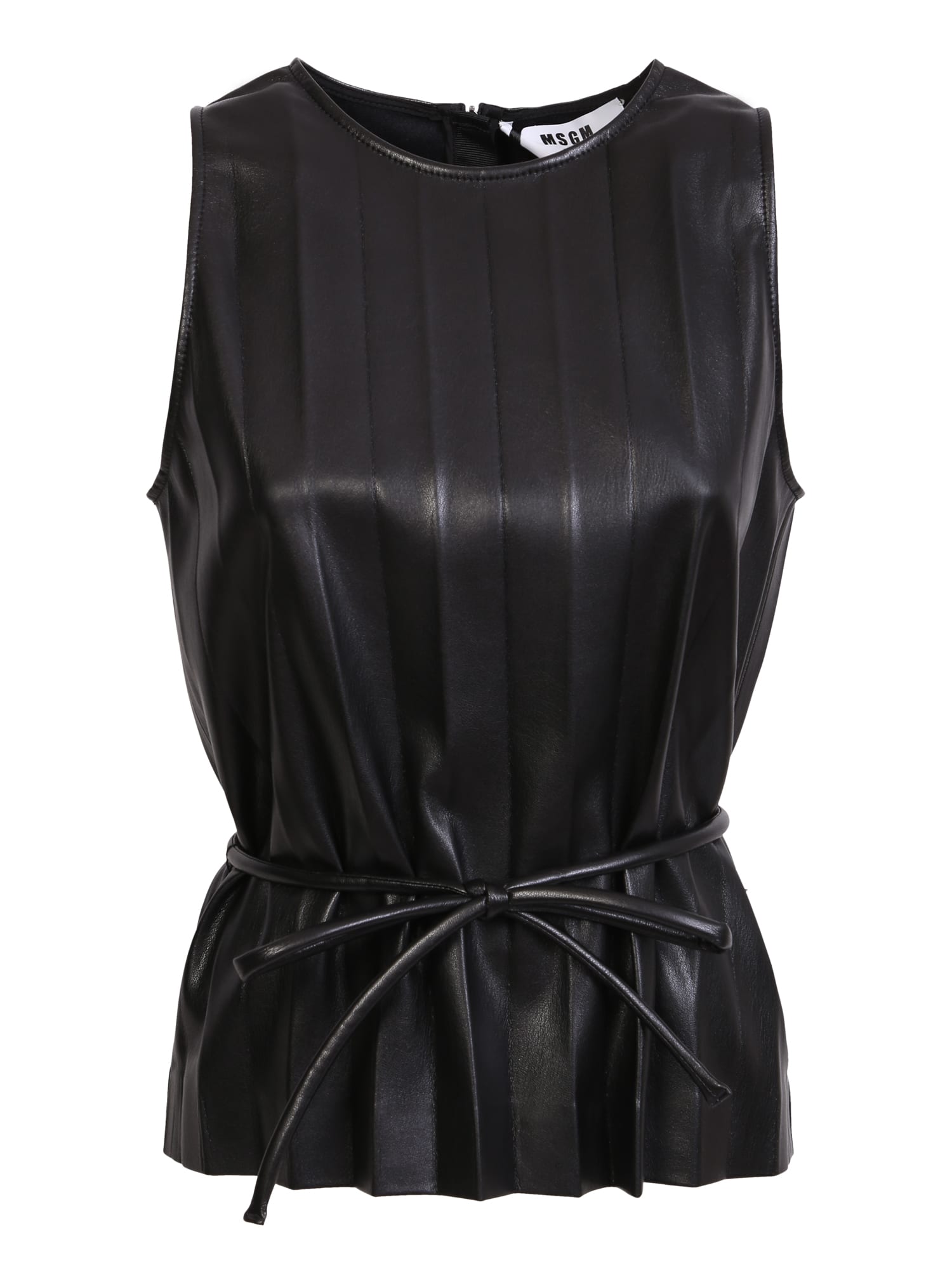MSGM Tank Top With Laces At The Waist Black