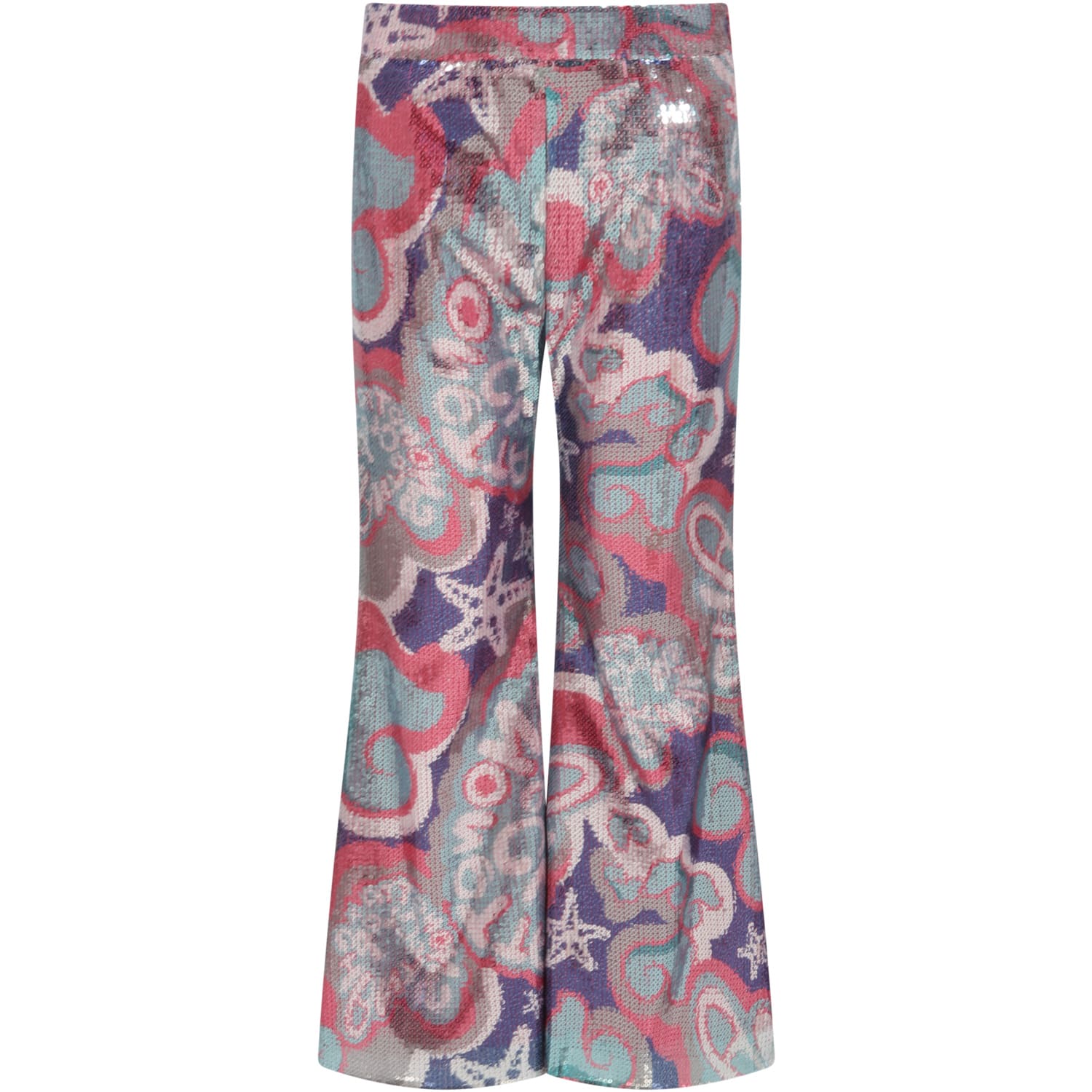 Simonetta Multicolor Trousers For Girl With Sequins