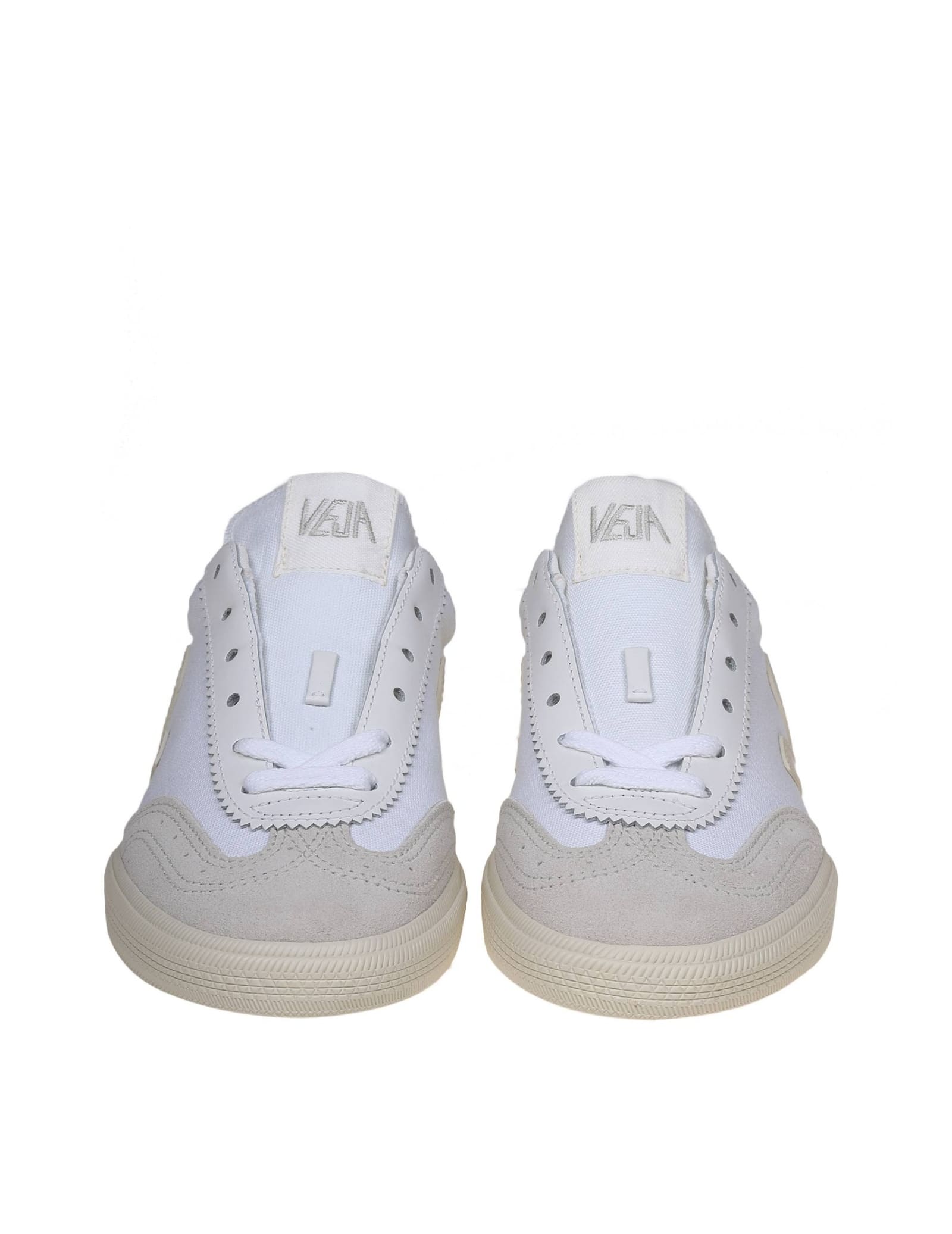 Shop Veja Volley Sneakers In Canvas Color White/beige In White/pierre