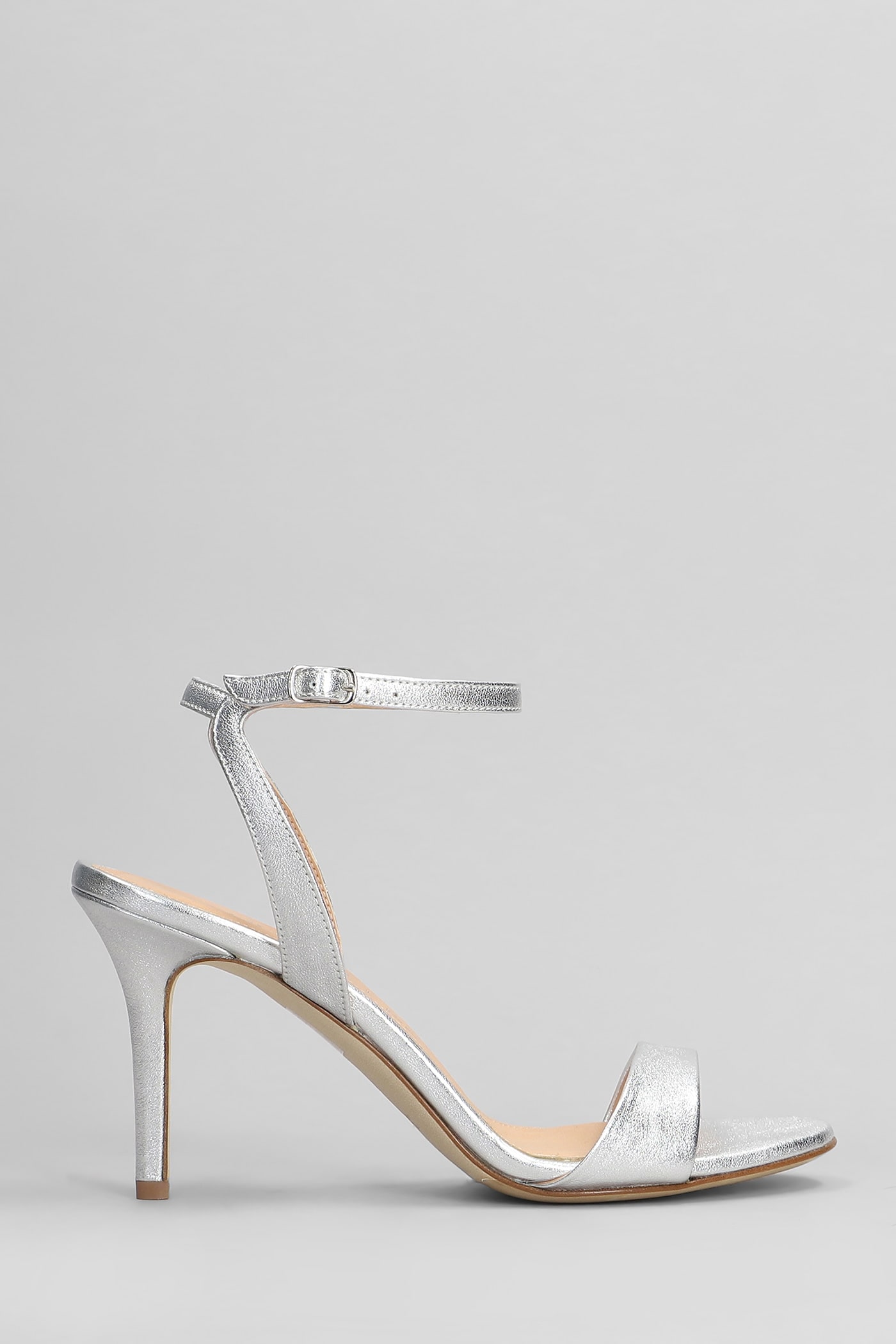 Sandals In Silver Leather