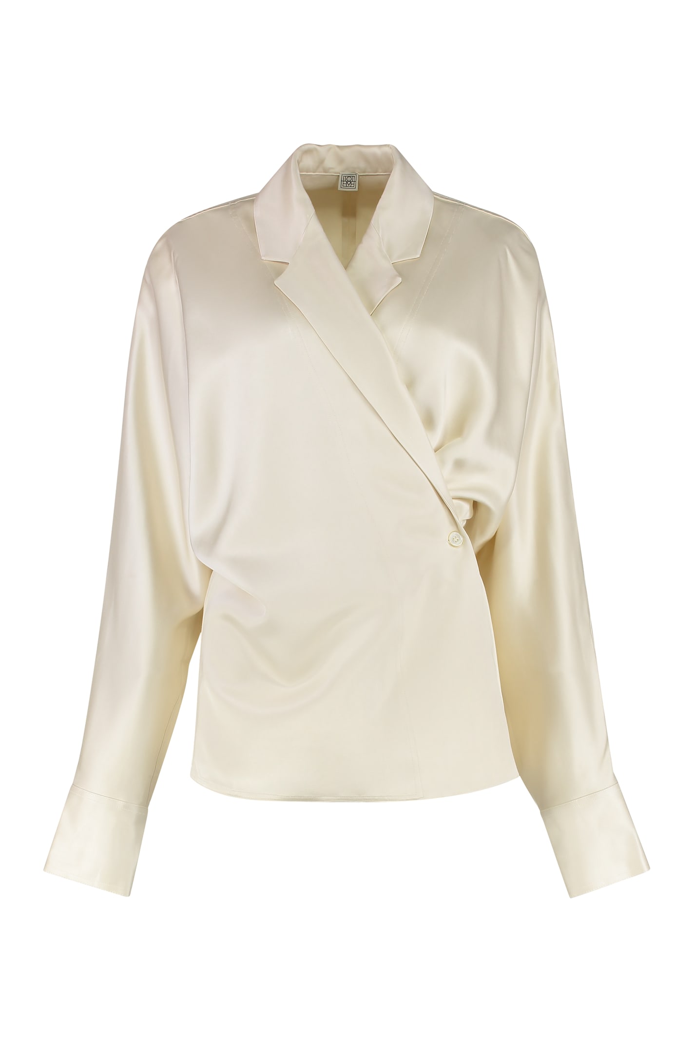 Totême Toteme Satin Blouse In Green