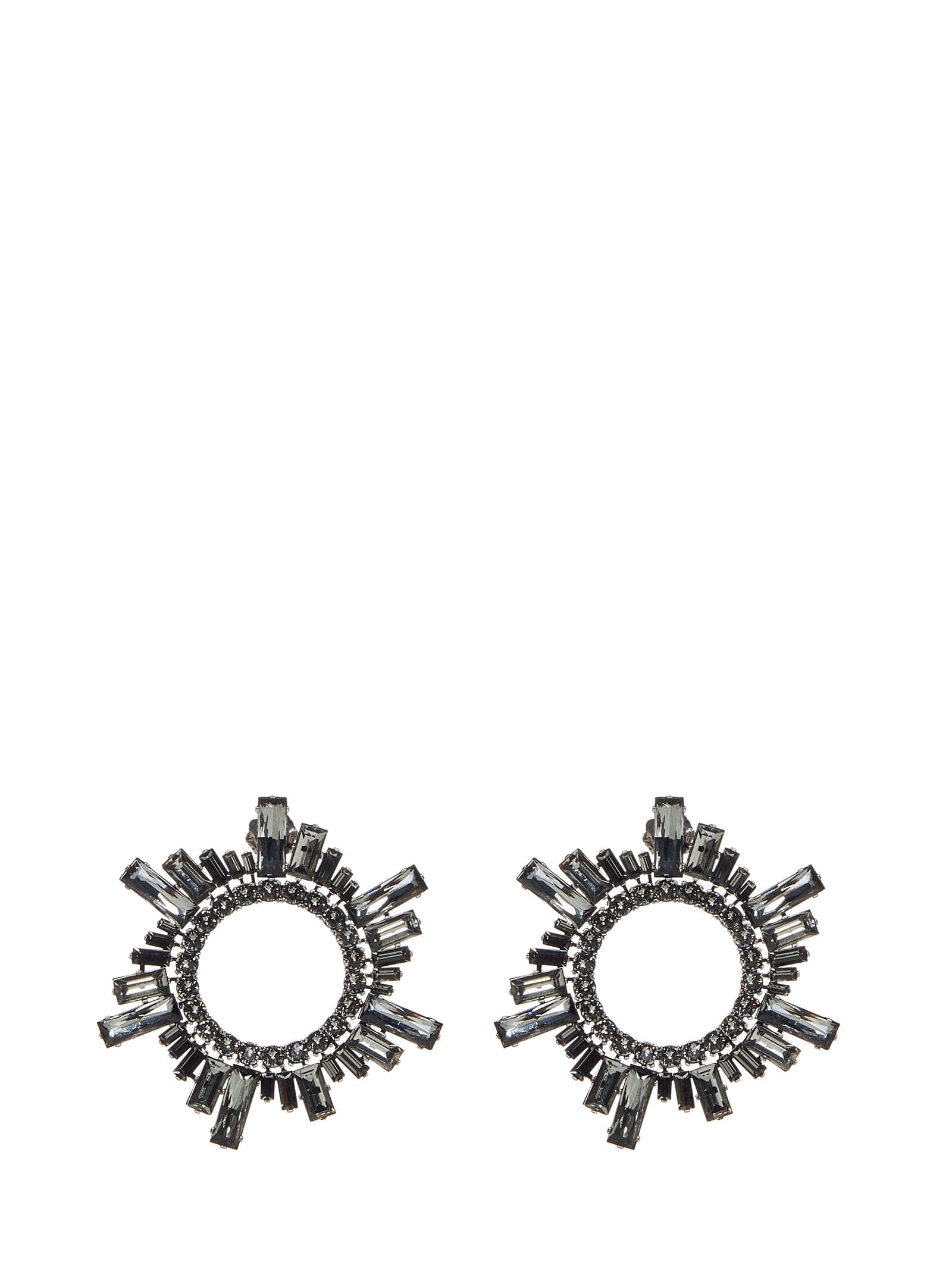 Shop Amina Muaddi Begum Earrings In Silver
