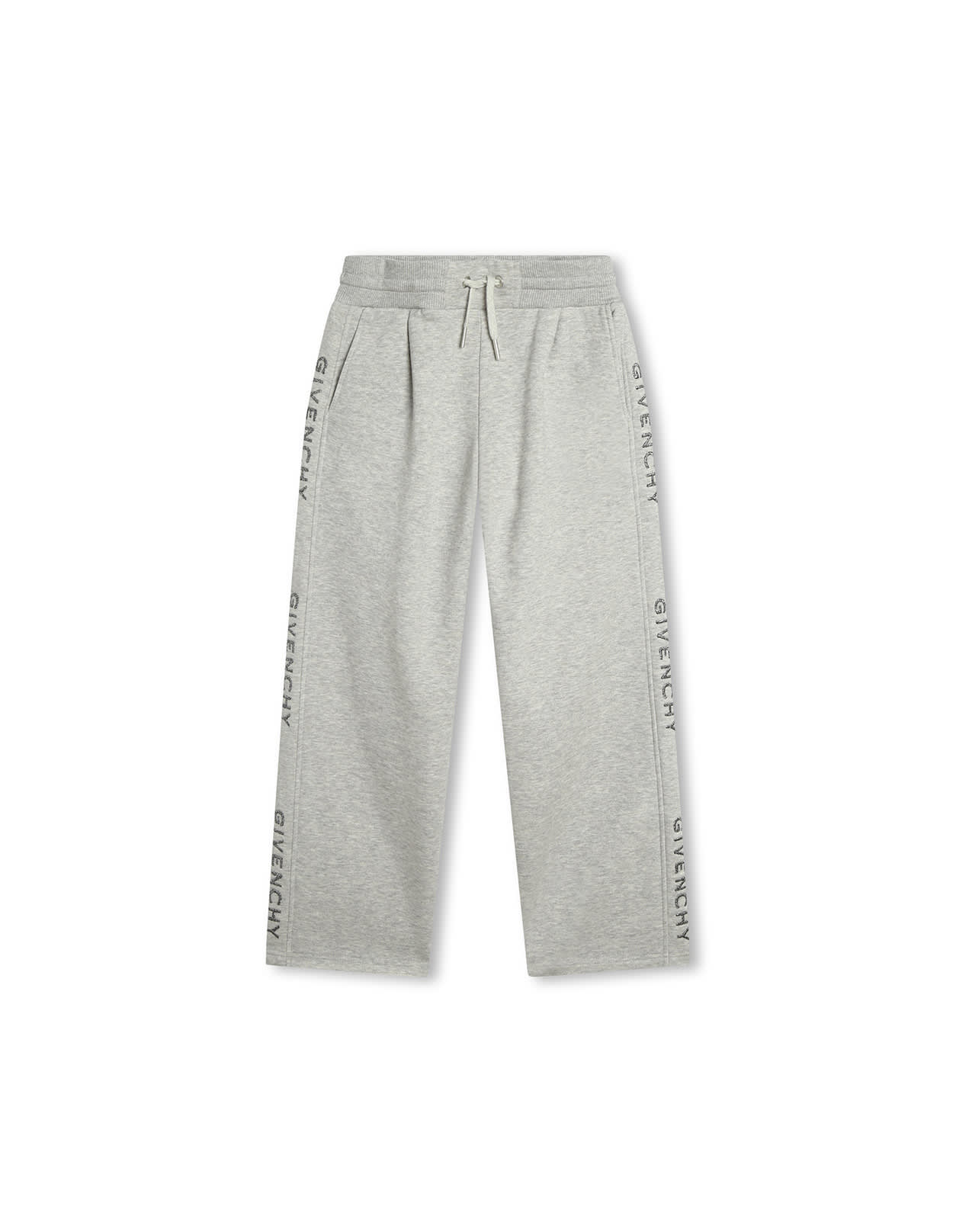 GIVENCHY GREY WIDE LEG TRACK TROUSERS WITH LOGO ON SIDES