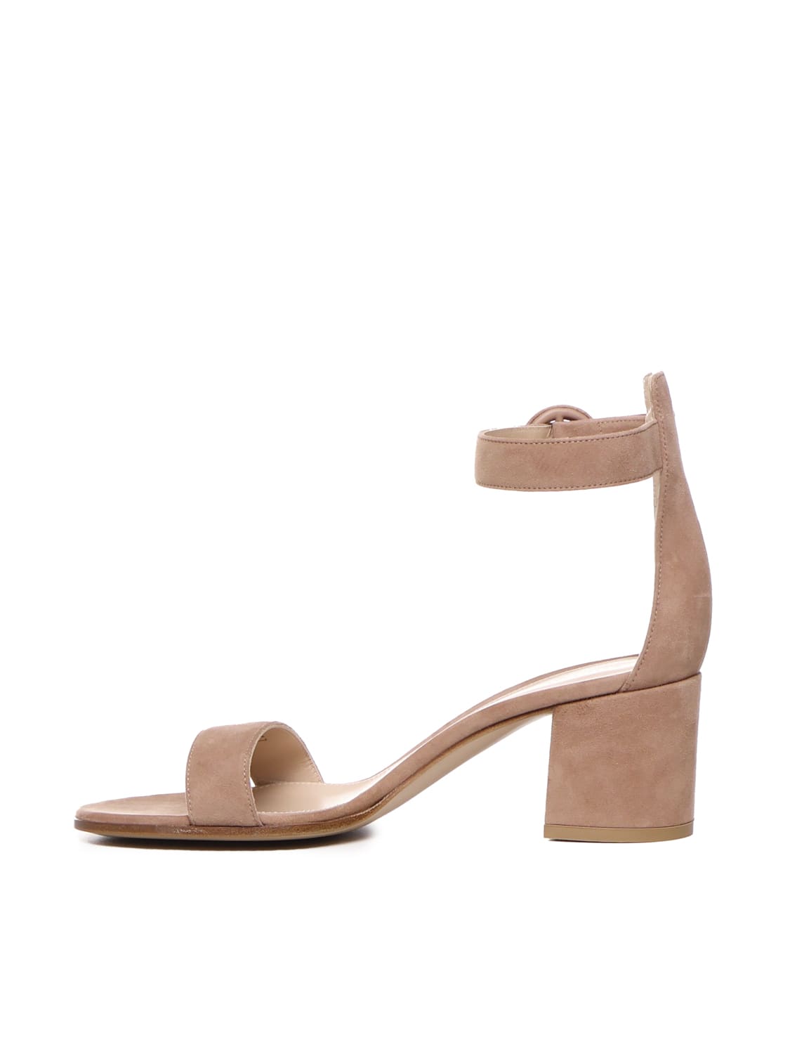 Shop Gianvito Rossi Versilia 60 Sandals In Suede In Praline