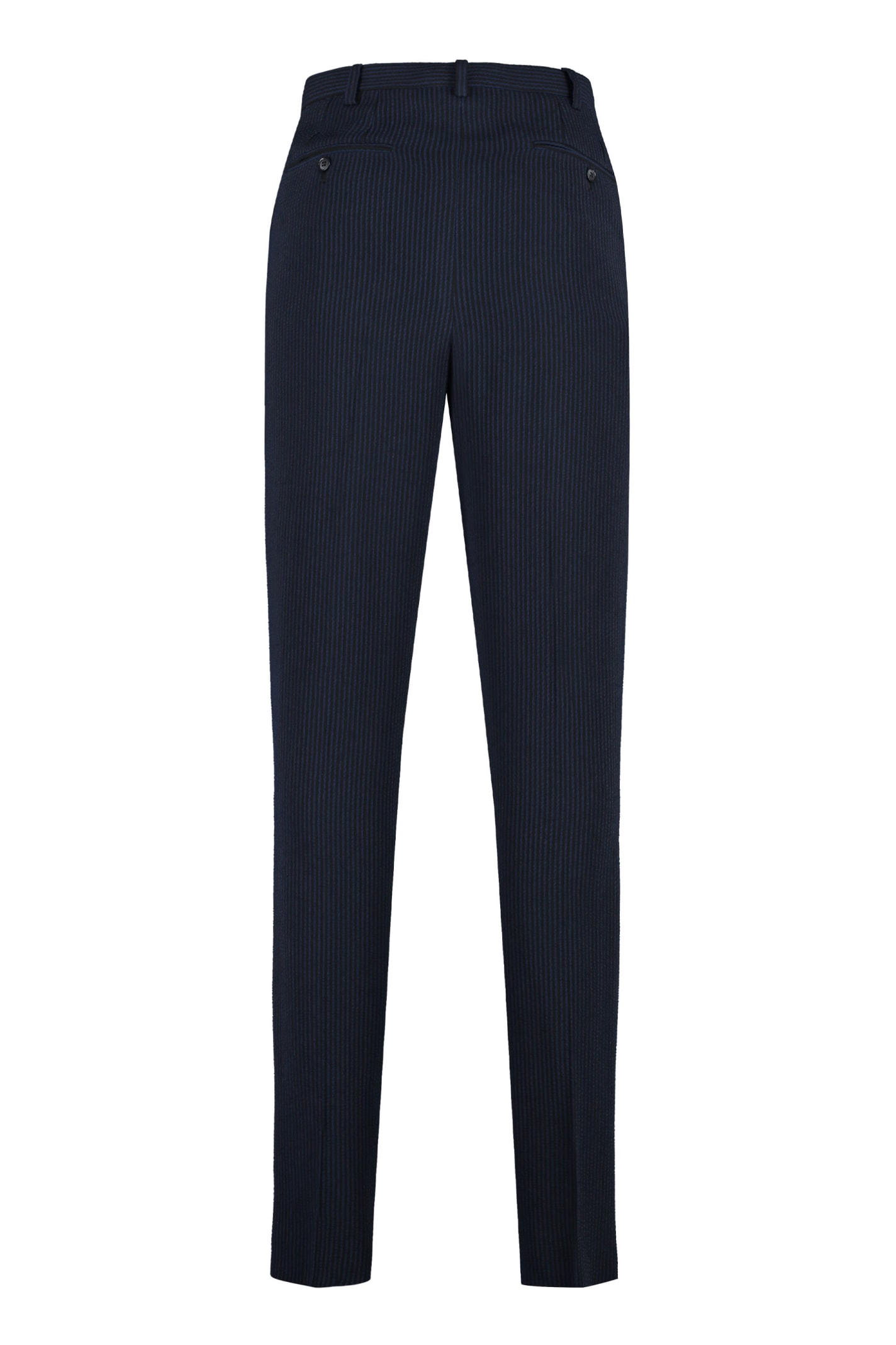 Shop Giorgio Armani Stretch Viscose Trousers In Black