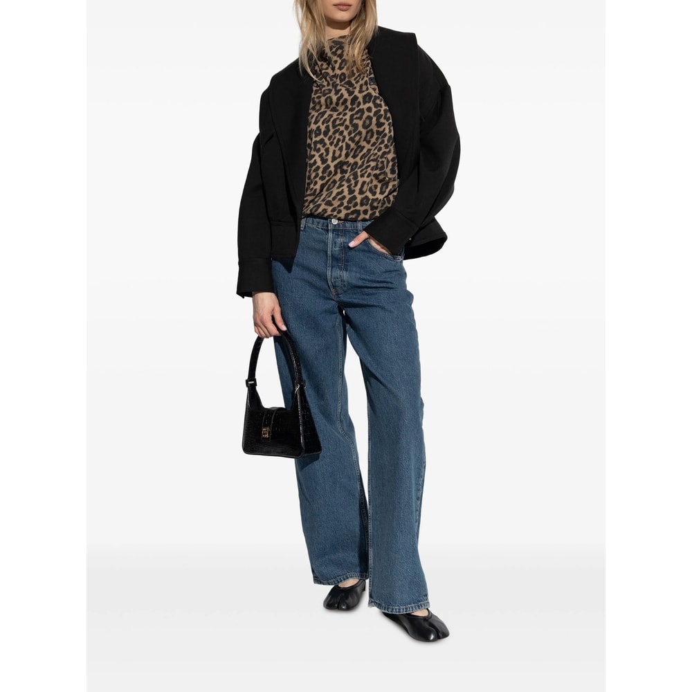 Anine Bing Beth Mini Dress Black And Brown Leopard In Multi