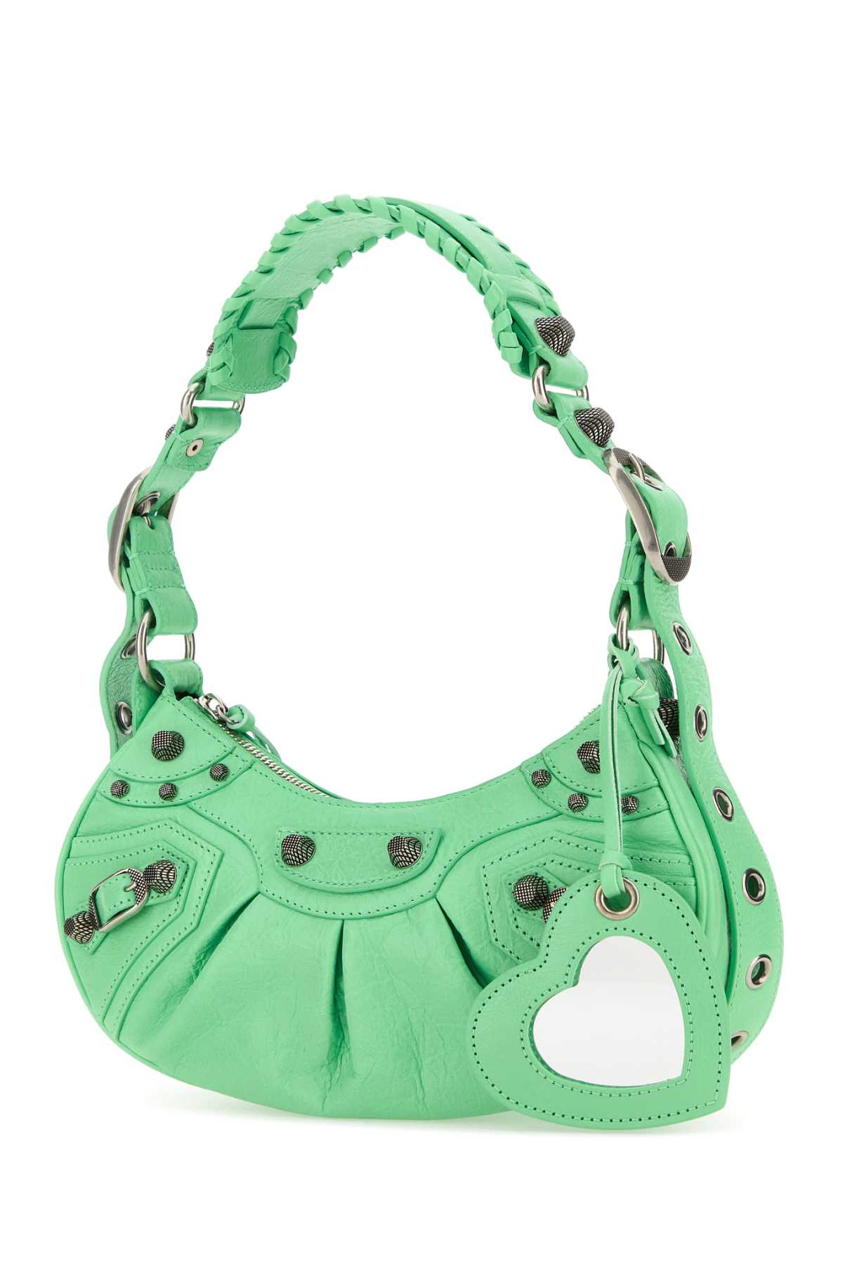 Shop Balenciaga Mint Green Nappa Leather Le Cagole Xs Shoulder Bag In Mintgreen