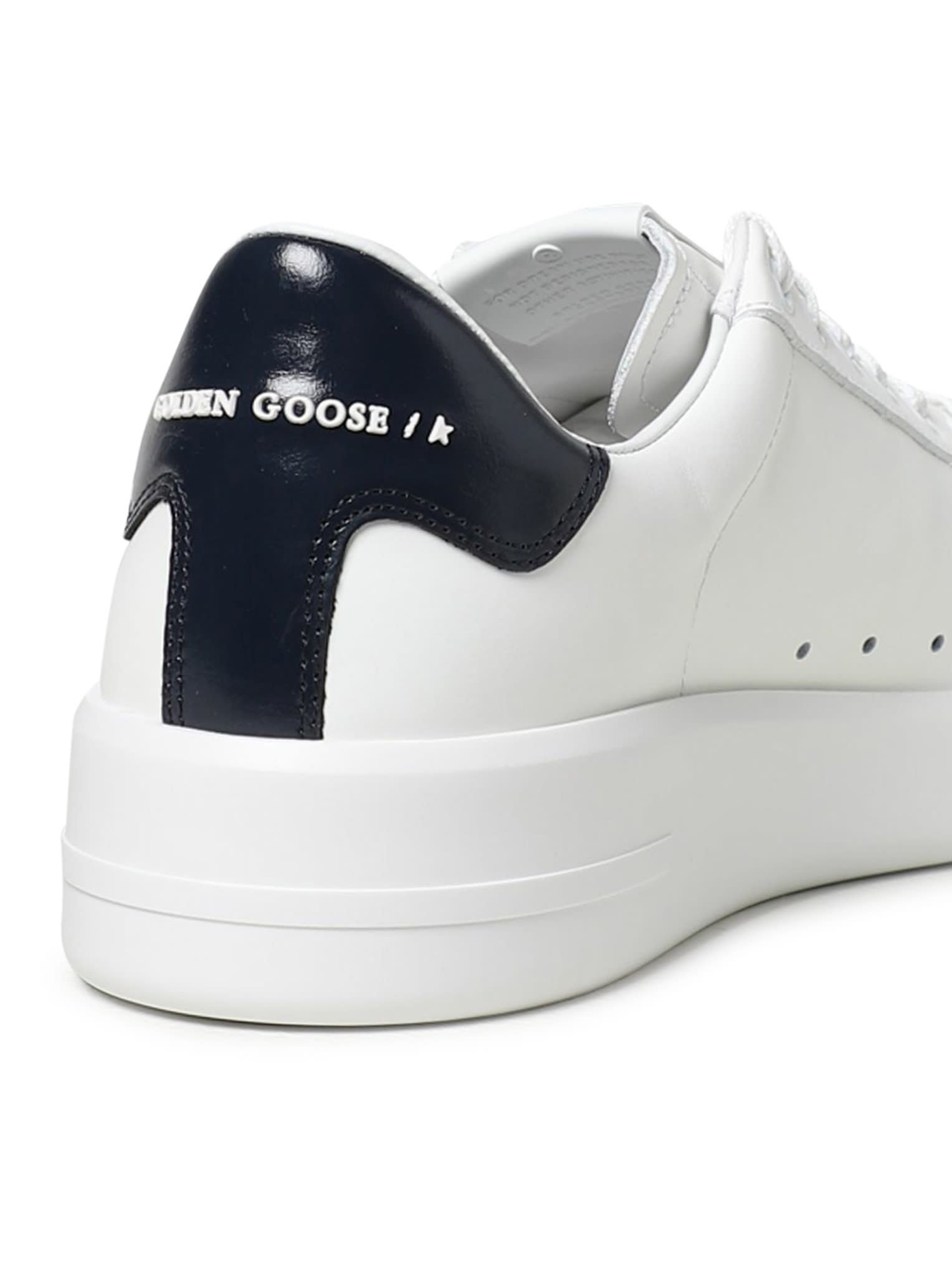 Shop Golden Goose Pure Star Leather Upper And Star Shiny Leather Heel In White Blue