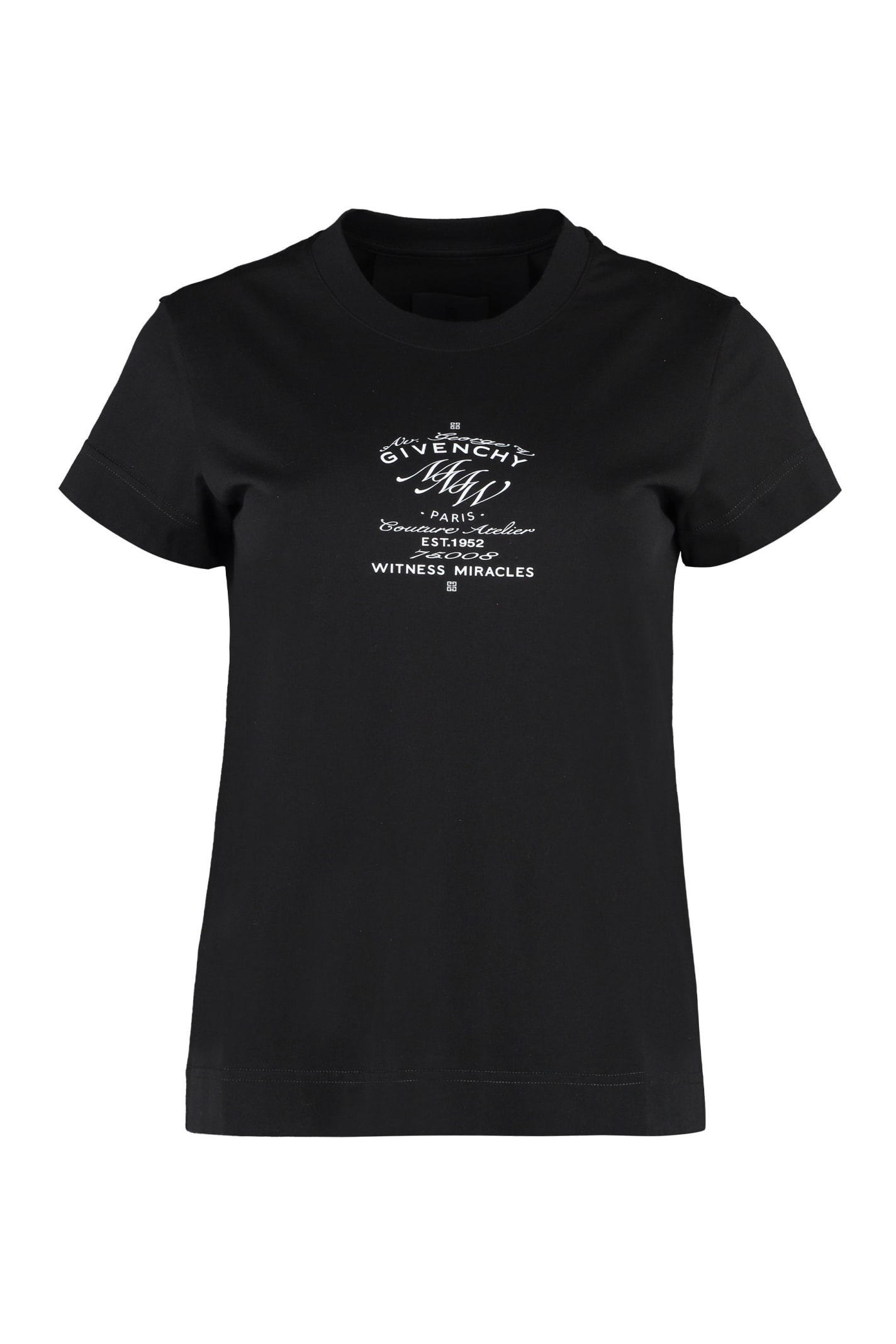 Click to view more detailed imagery on our partner's website Givenchy Printed Cotton T-shirt In Black
