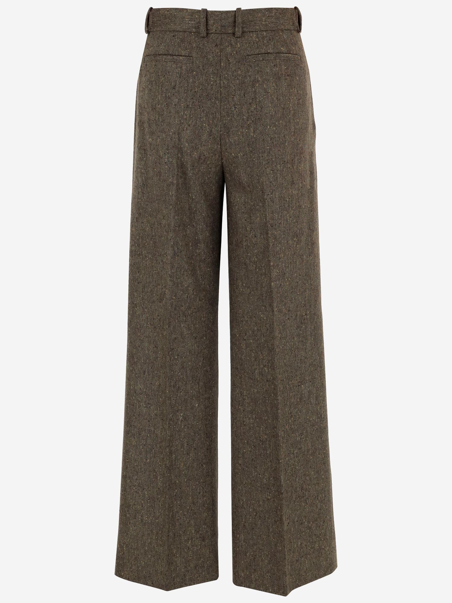 Ql2 Herringbone Straight-leg Pants In Brown