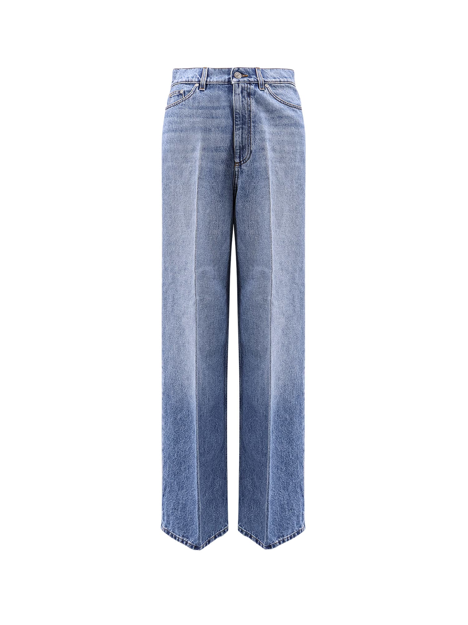 Stella Mccartney Wide Leg Denim Jeans In Blue