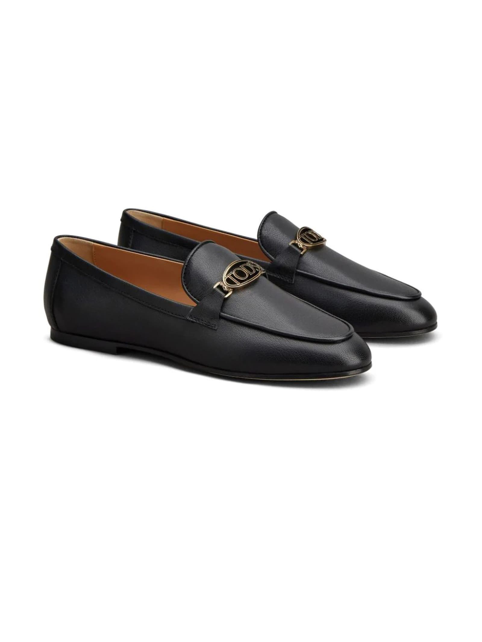 Shop Tod's Loafers In Black Leather