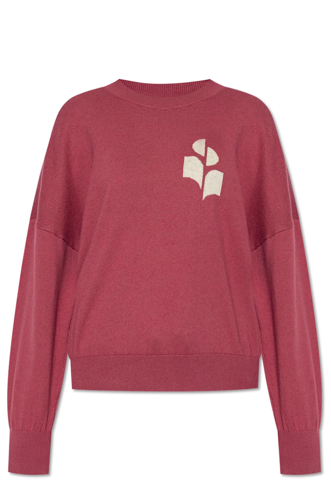 Isabel Marant Étoile Marisans Cotton And Wool Sweater With Logo In Burgundy