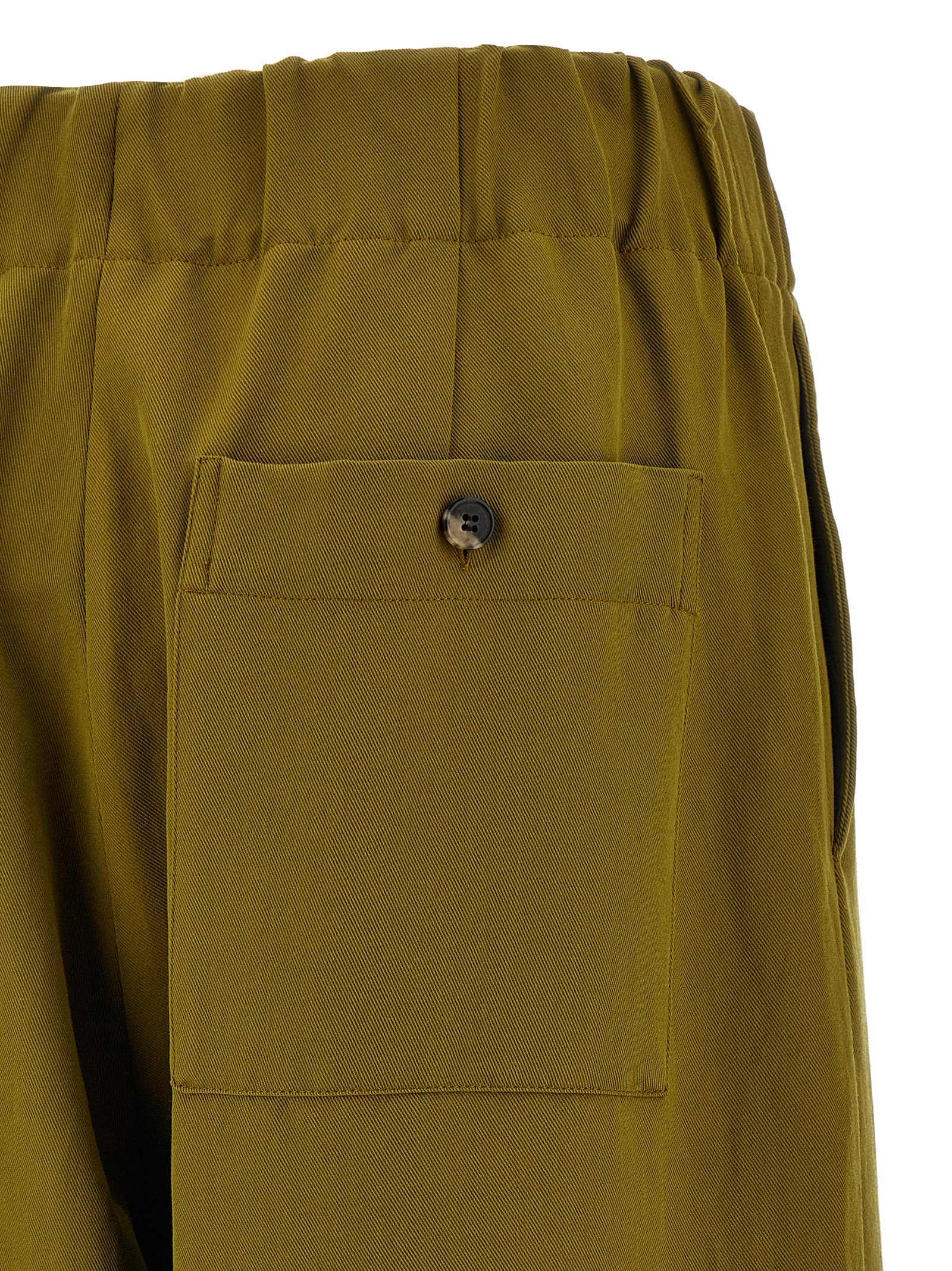 Dries Van Noten Trousers Wide Leg Elastic Waistband In Green