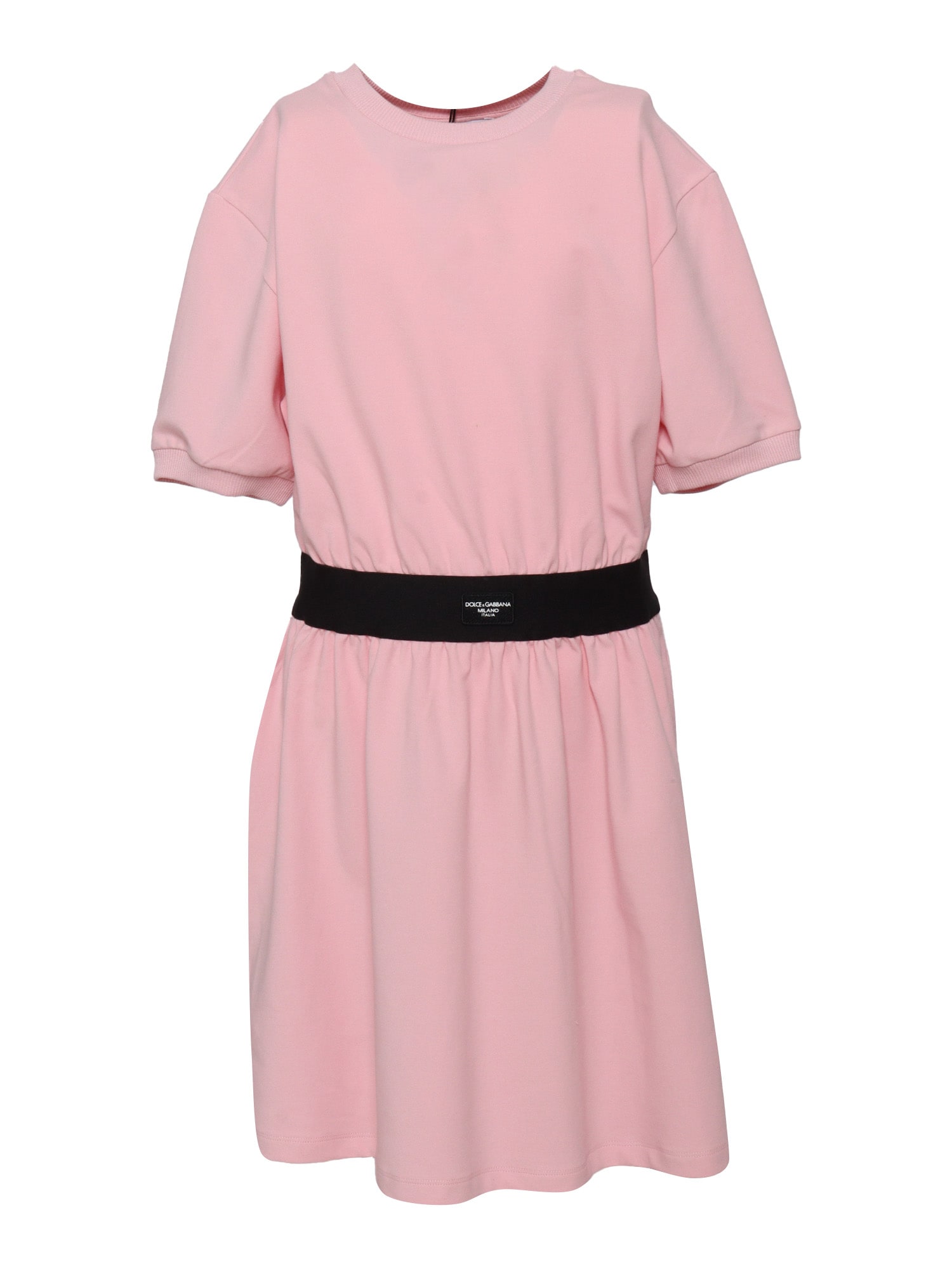 Shop Dolce & Gabbana D&g Short Sleeve Dress In Pink