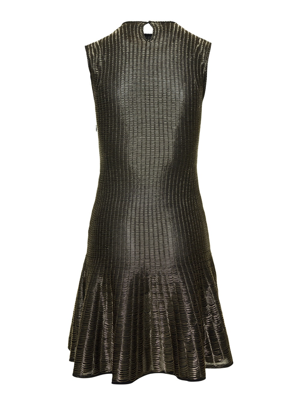 Shop Alexander Mcqueen Black Midi Dress In Viscose Blend Woman