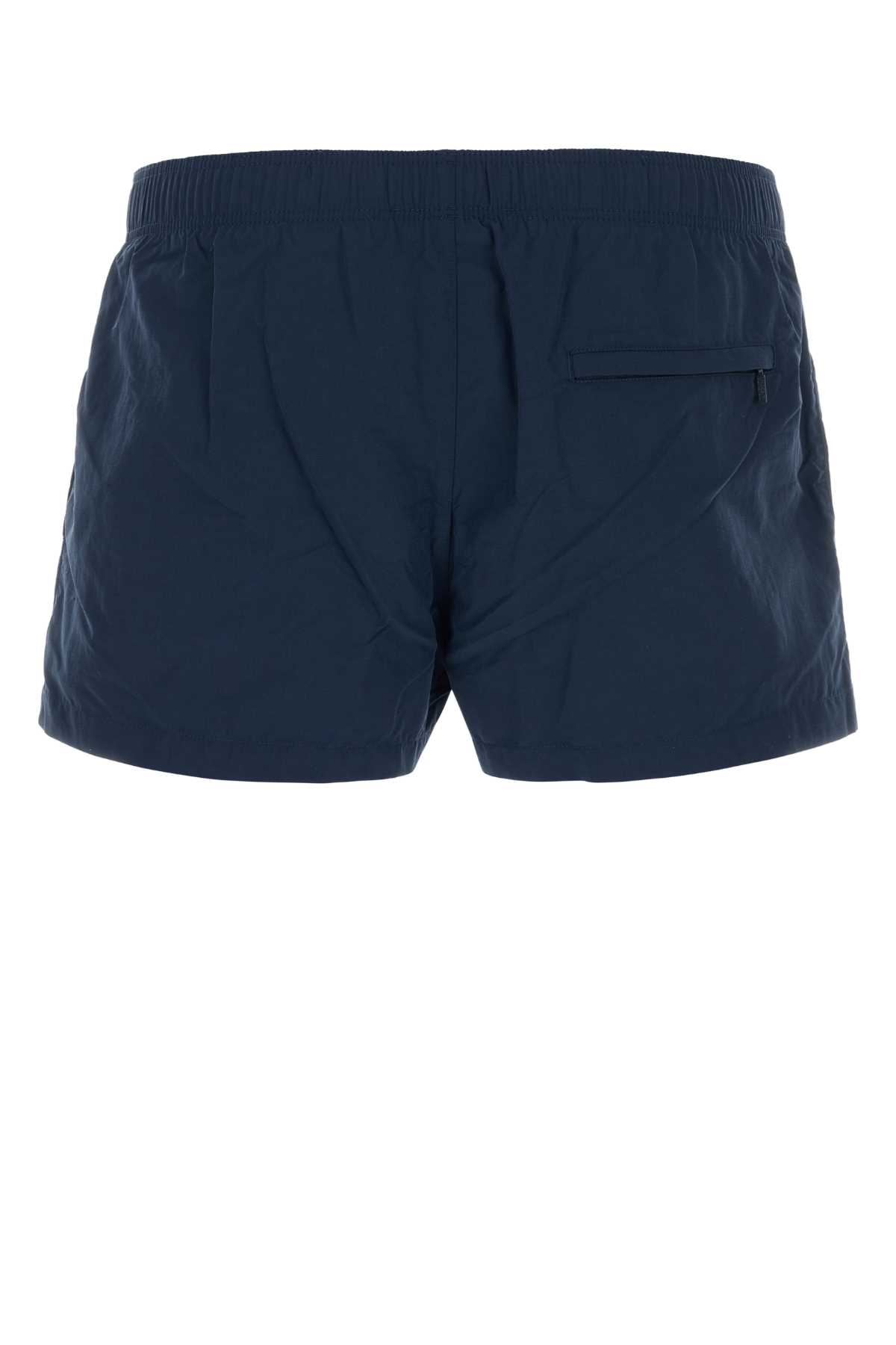Versace Bermuda Shorts Nylon Back Pocket In Inkblue