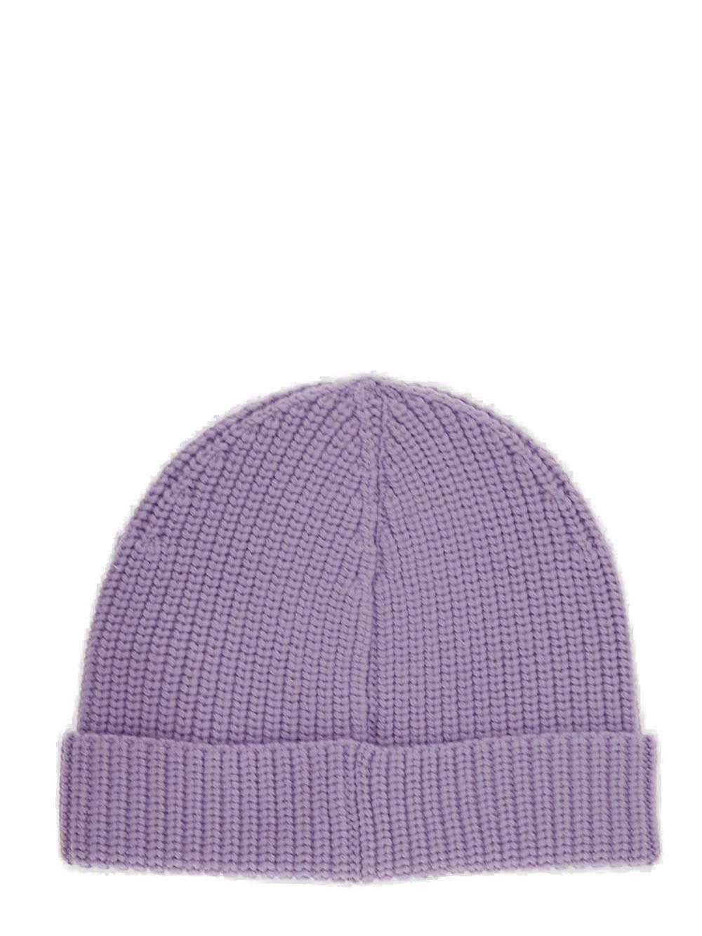 Shop Off-white Off-stamp Logo Embroidered Beanie In Lilac White