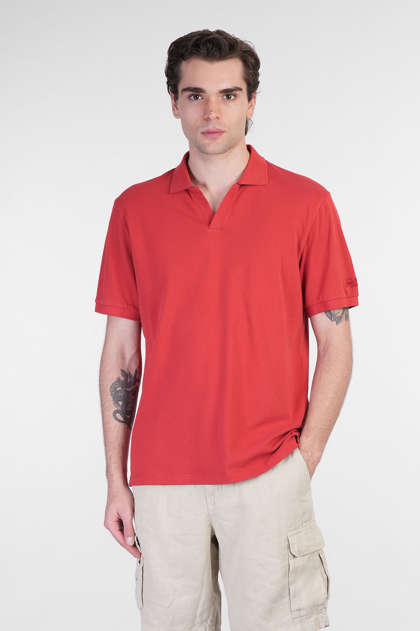 Mc2 Saint Barth Charles Polo In Red Cotton In Red