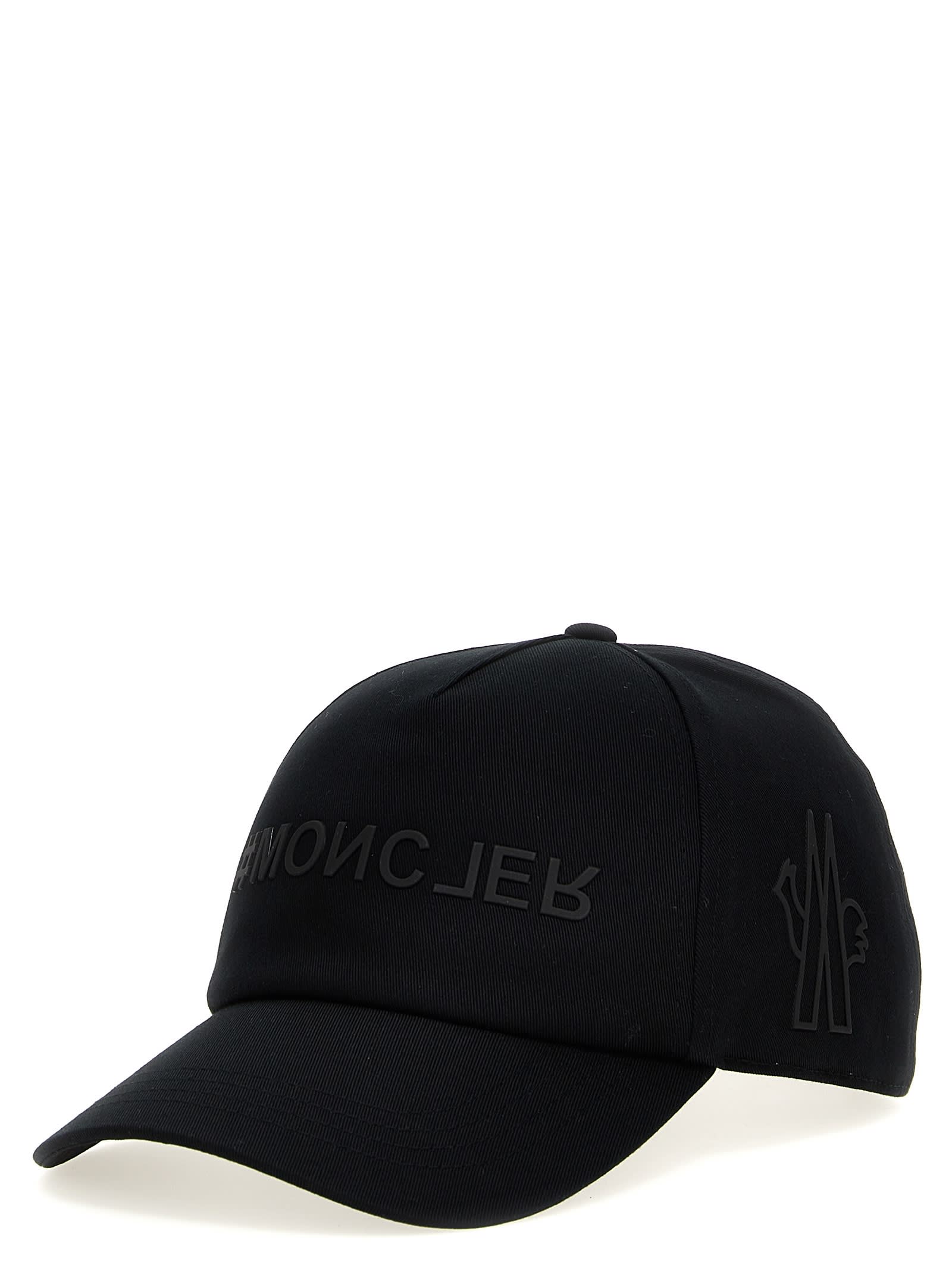 Shop Moncler Logo Embroidery Cap In Black