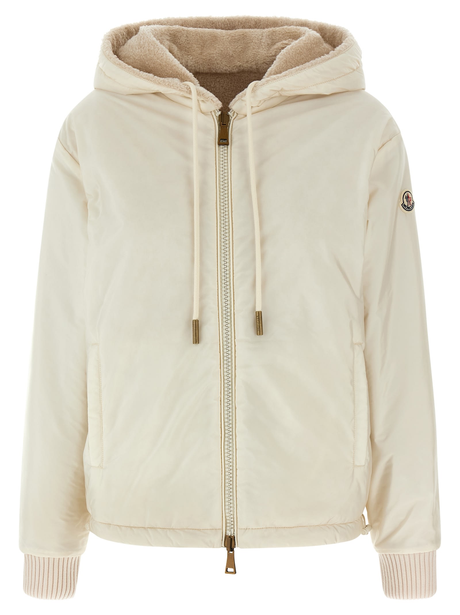 Moncler Reversible Hooded Fleece And Shell Cardigan In Multi
