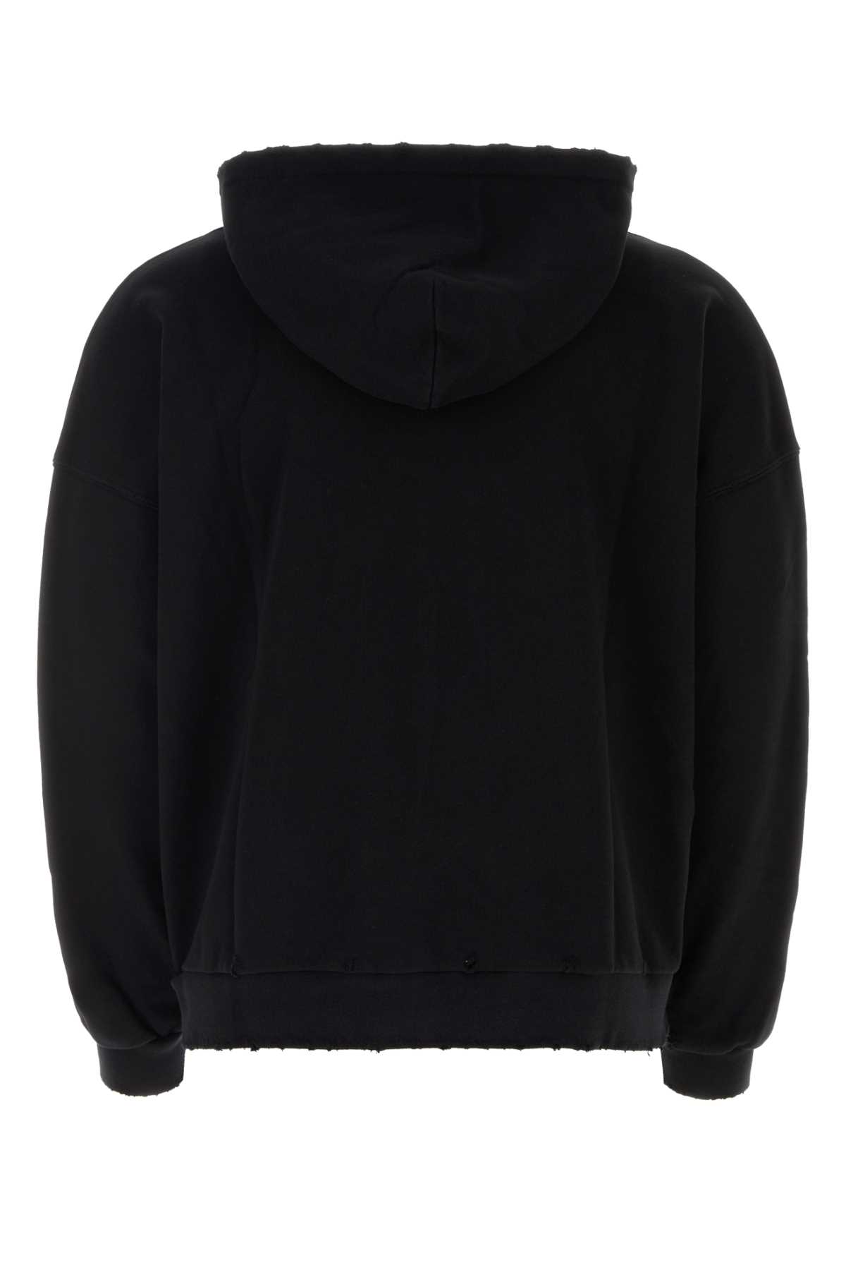 Shop Palm Angels Black Cotton Oversize Sweatshirt In Blackoff