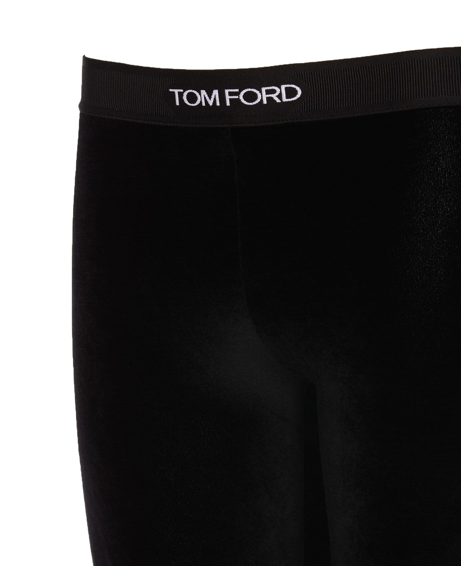 Shop Tom Ford Velvet Logo Leggings In Black
