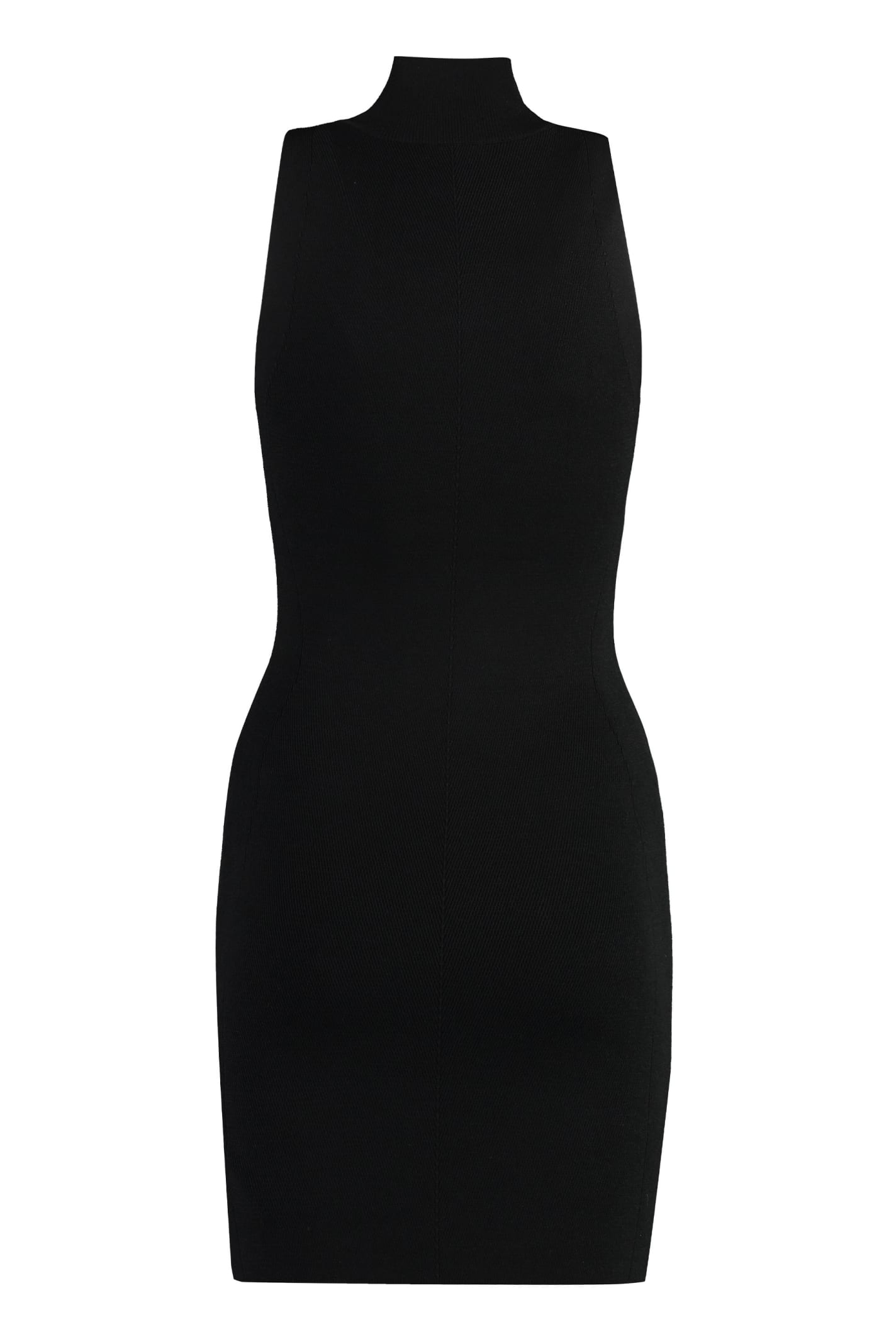 Shop Diesel M-onervax Knitted Turtleneck Dress In Black