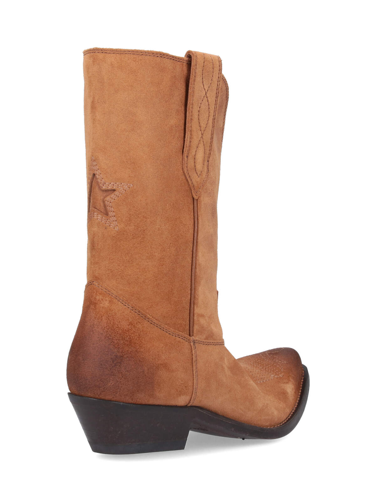 Shop Golden Goose Wish Star Texan Boots In Leather Brown