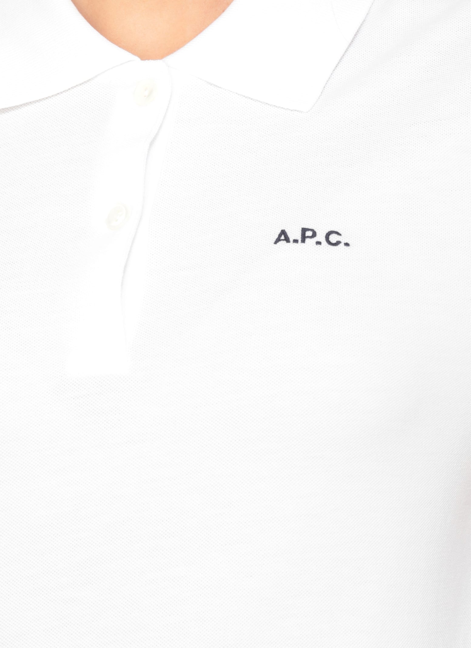 Apc Cropped Short-sleeved Cotton Polo In White
