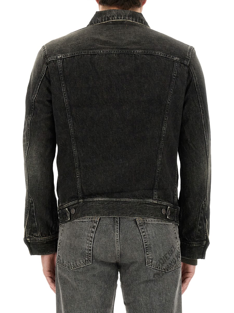 Shop Diesel Denim Jacket In Black