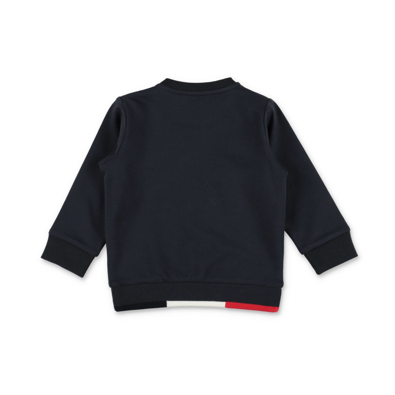 Shop Moncler Completo Blu Navy Con Felpa E Pantaloni In Cotone Baby Boy