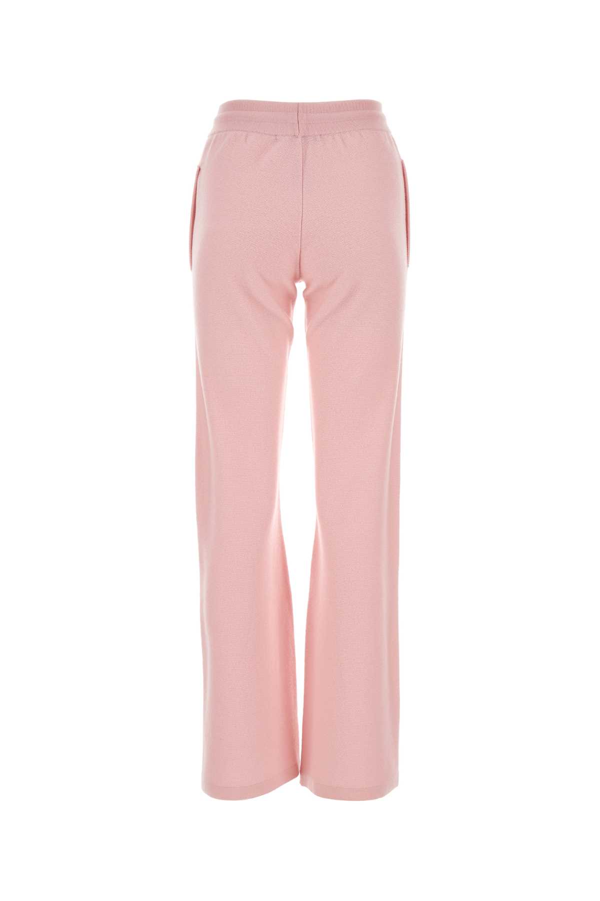 Shop Versace Pink Wool Blend Flared Leg Pant In Palepink