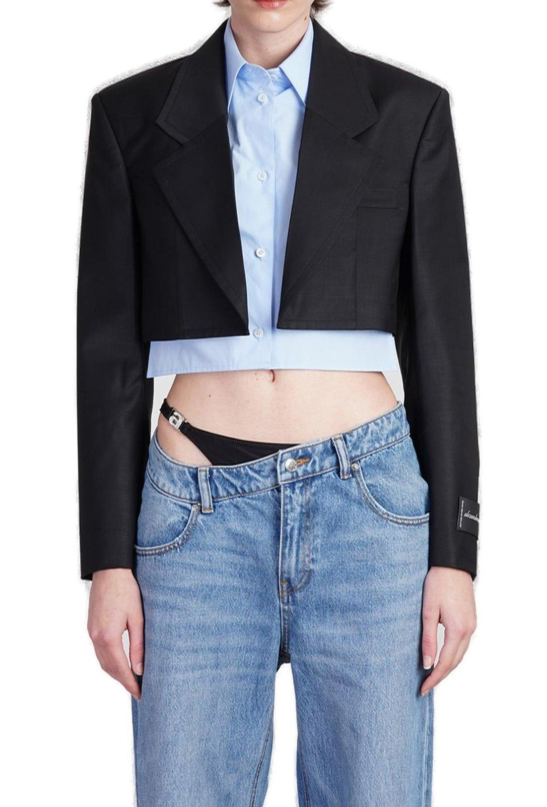 ALEXANDER WANG PRE-STYLED CROPPED BLAZER 